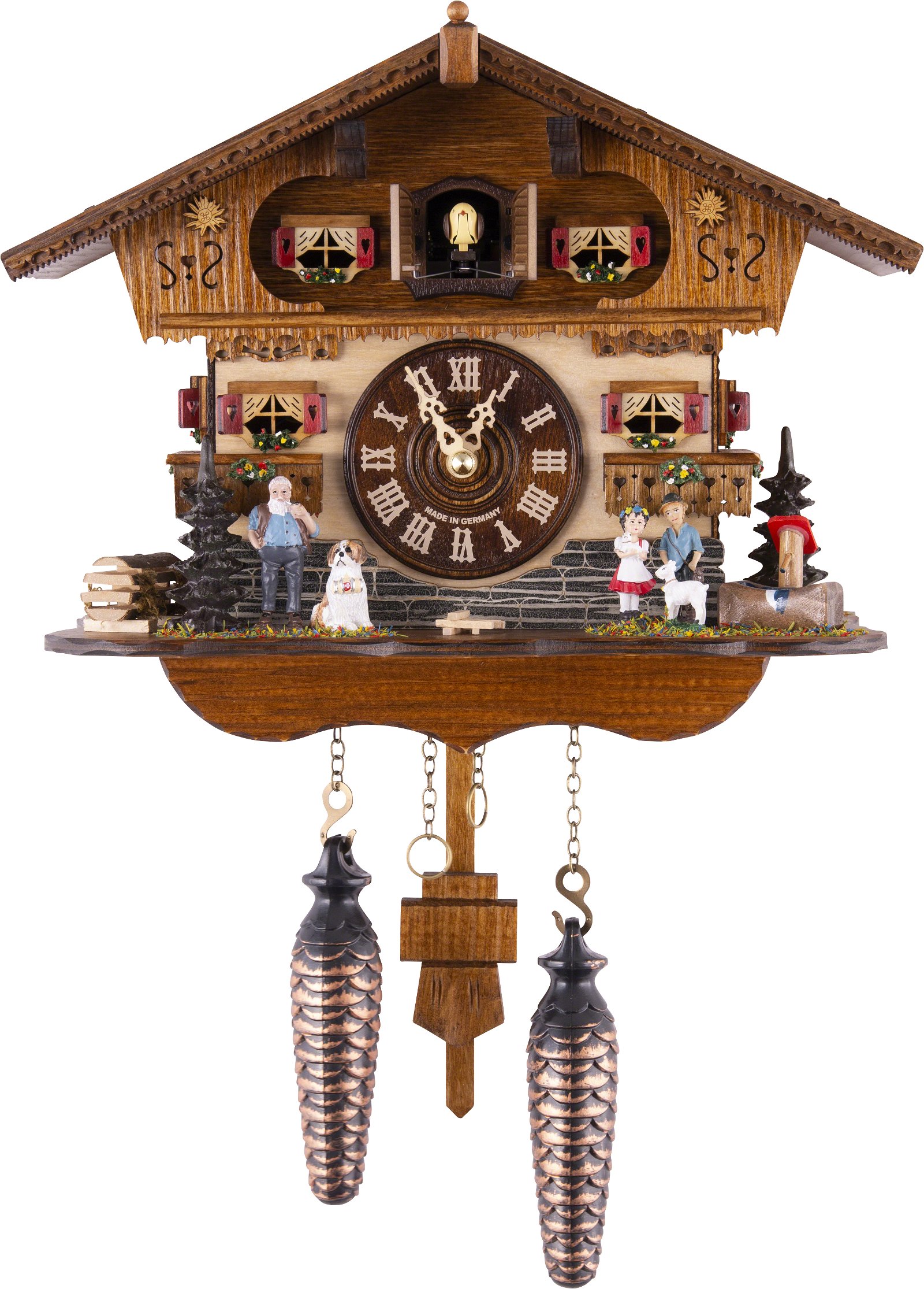 Cuckoo Clock Chalet Style Quartz Movement 24cm by Trenkle Uhren