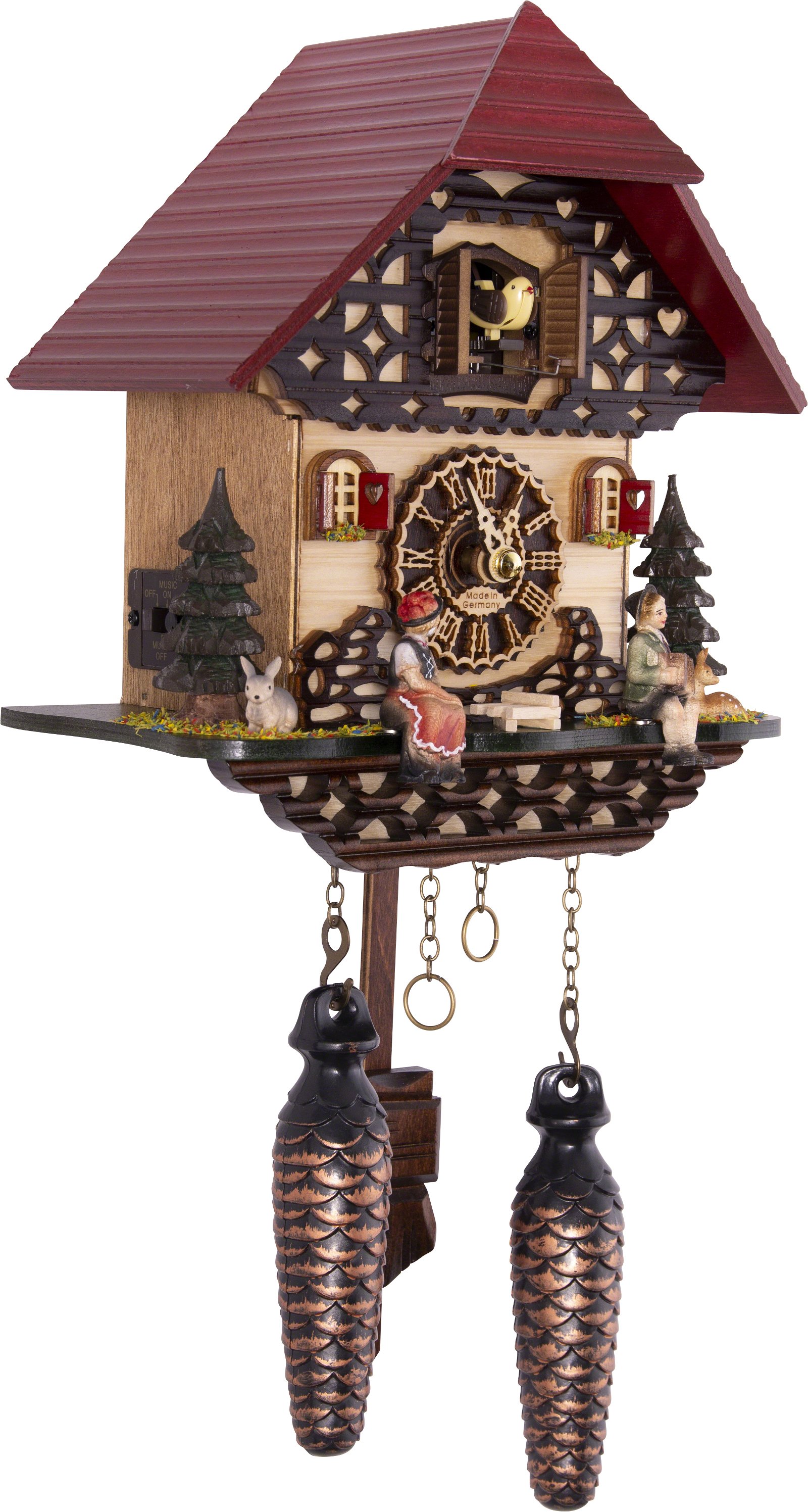 Cuckoo Clock Chalet Style Quartz Movement 22cm by Trenkle Uhren