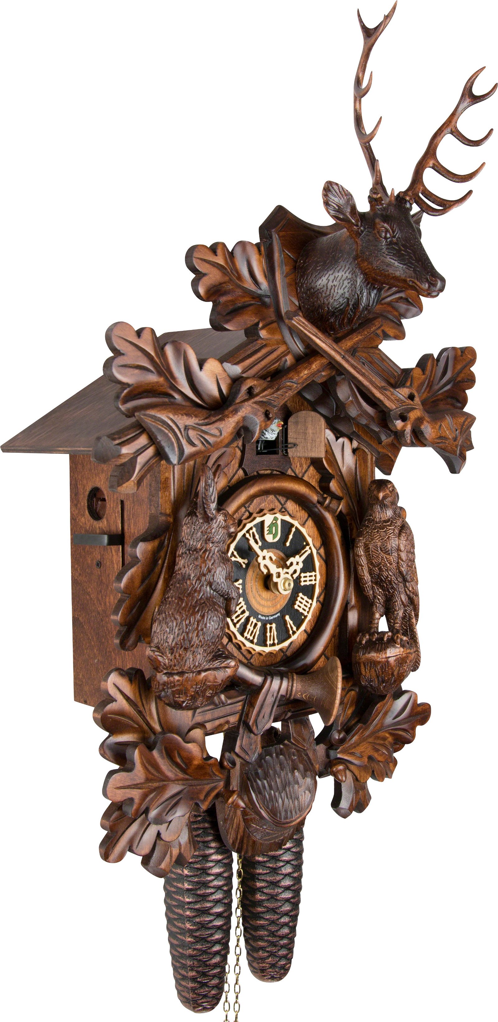 Cuckoo Clock Carved Style 8 Day Movement 48cm by Hönes