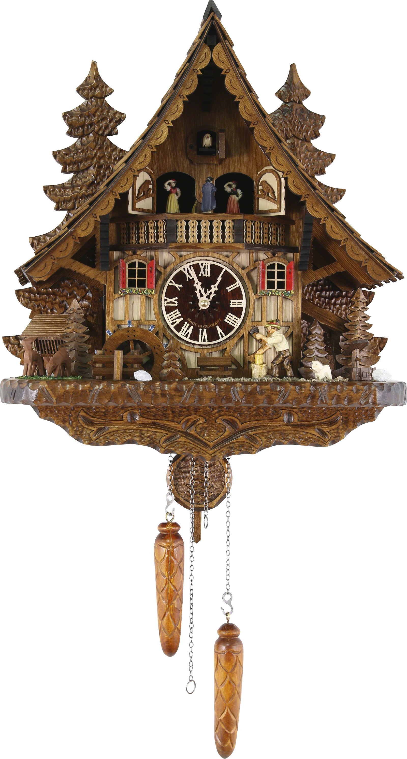 Cuckoo Clock Chalet Style Quartz Movement 44cm by Engstler