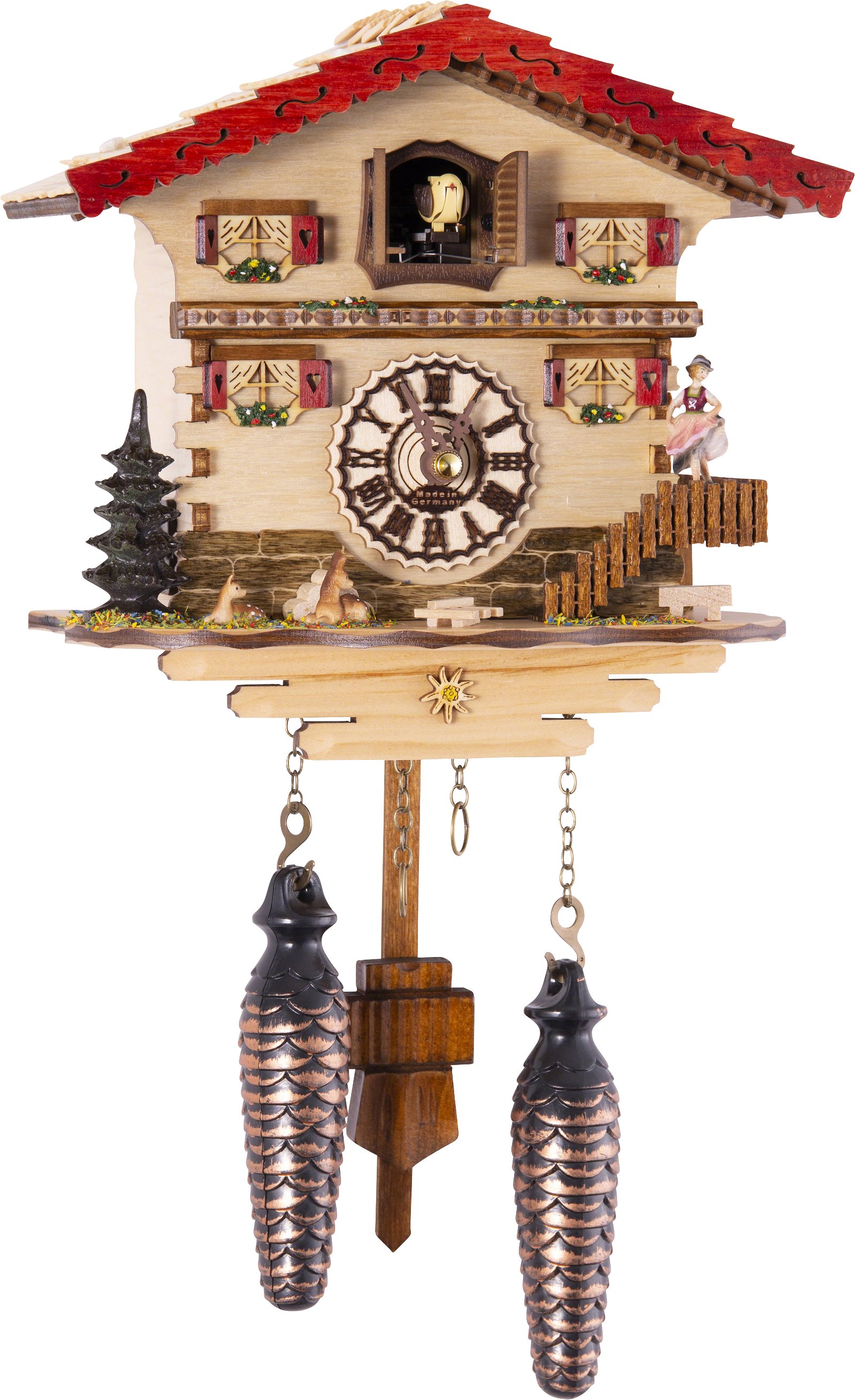 Cuckoo Clock Chalet Style Quartz Movement 20cm by Trenkle Uhren