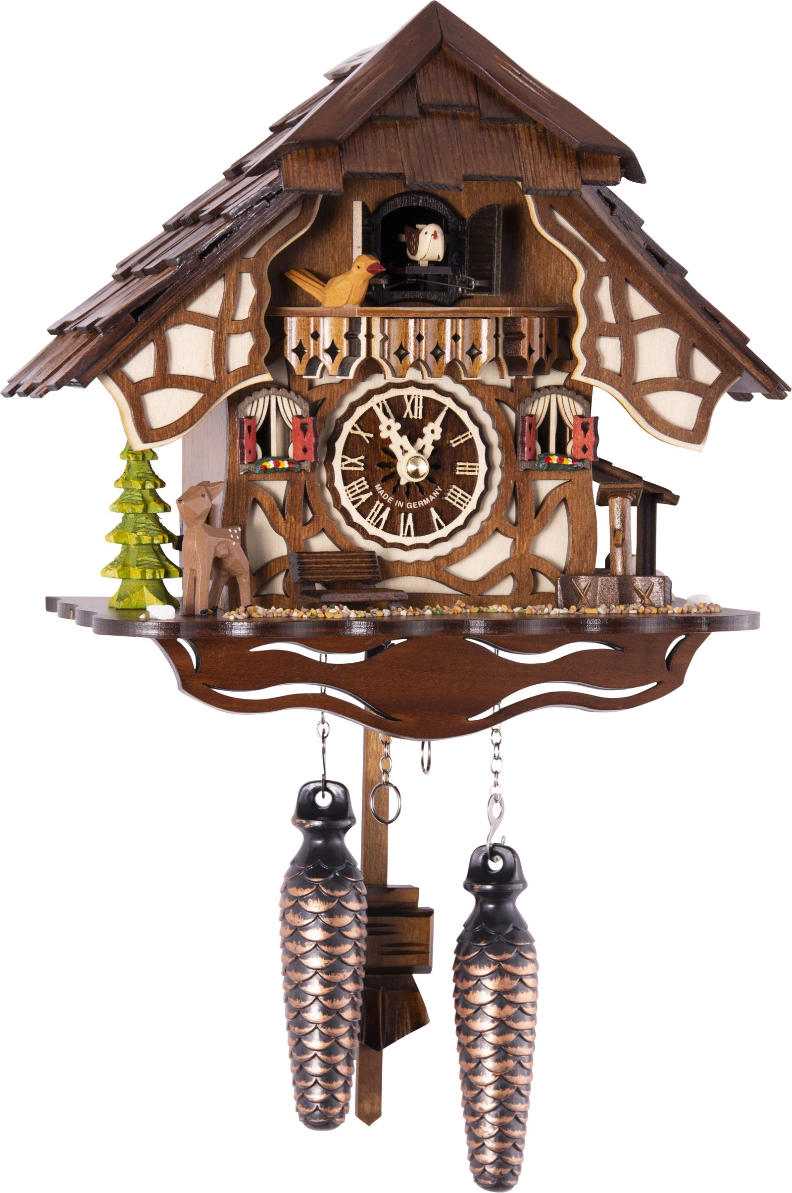 Kuckucksuhr Chalet-Stil Quarz-Uhrwerk 25cm von Engstler