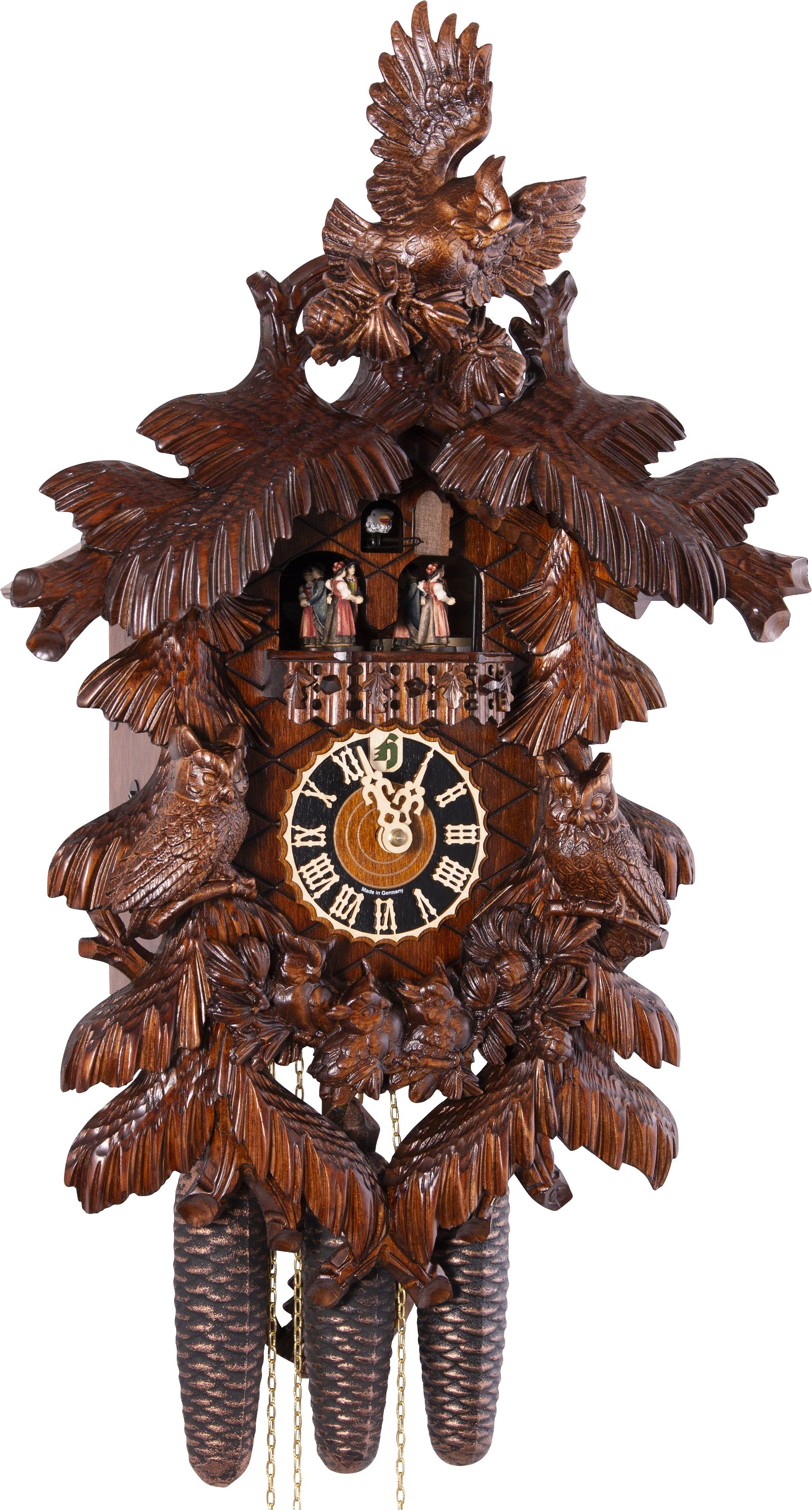 Cuckoo Clock Carved Style 8 Day Movement 55cm by Hönes