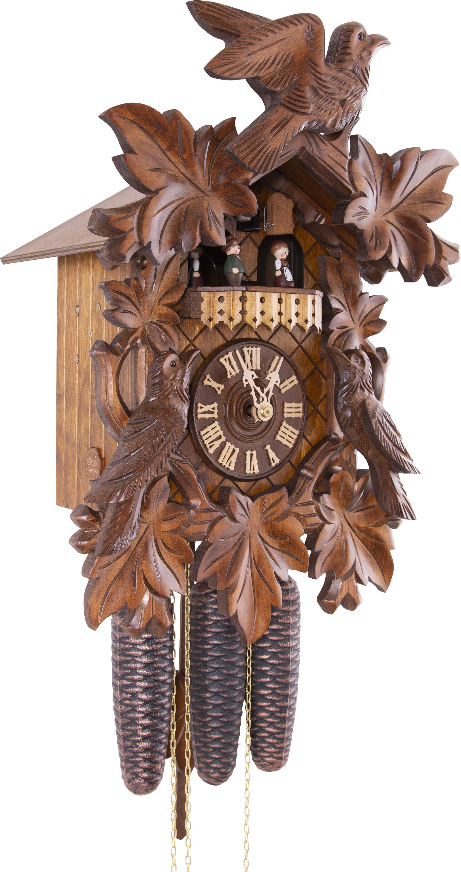 Reloj de cuco estilo “Madera tallada” movimiento mecánico de 8 días 40cm de Rombach & Haas