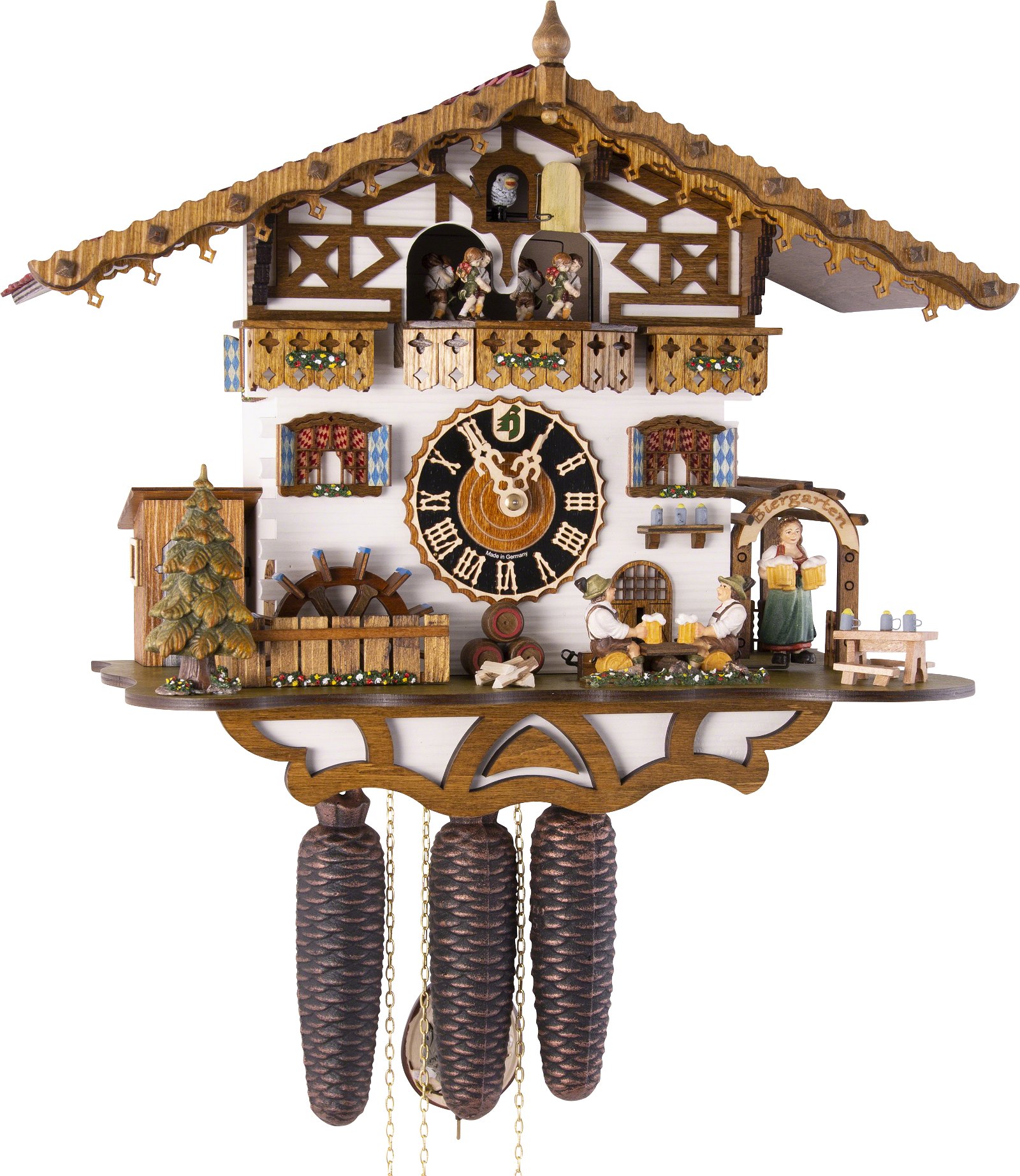 Orologio a cucù Casa tipo Foresta Nera, ruota del mulino - Meccanismo a 1  giorno con musica - Nr. KA 3709 EX