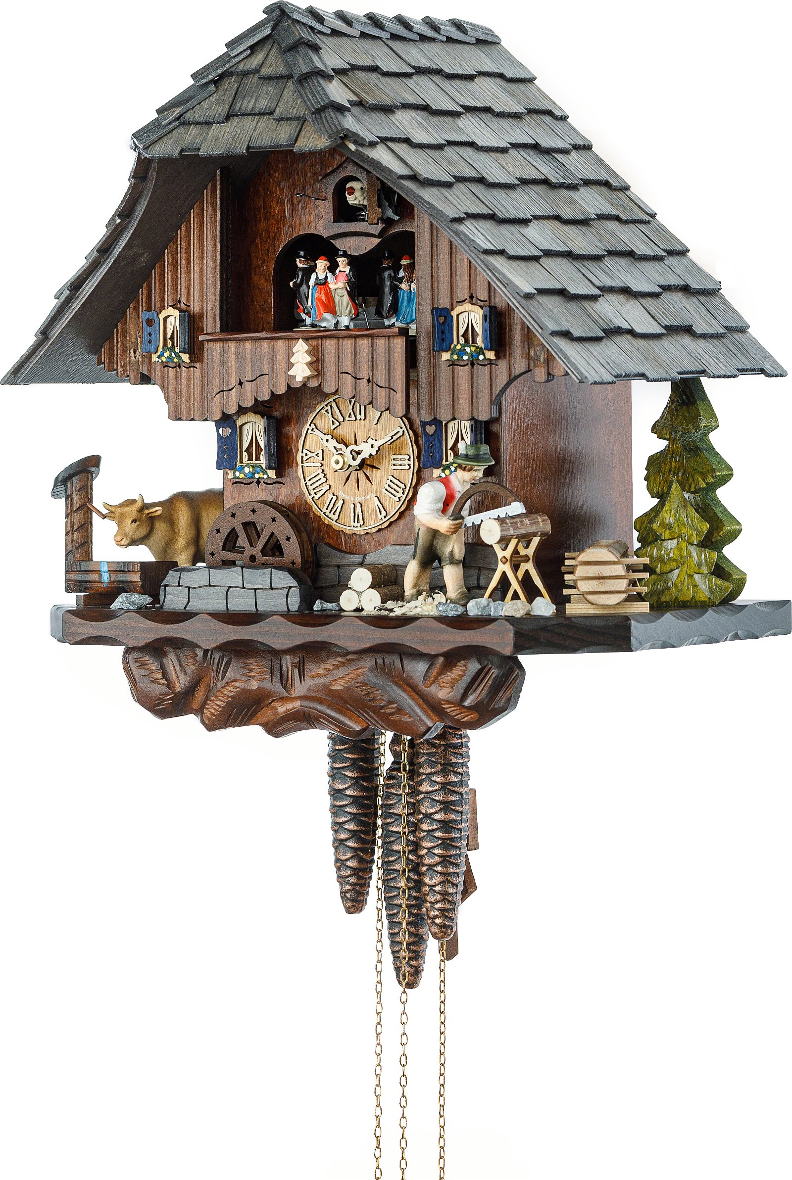 Cuckoo Clock Chalet Style 1 Day Movement 35cm by Hekas
