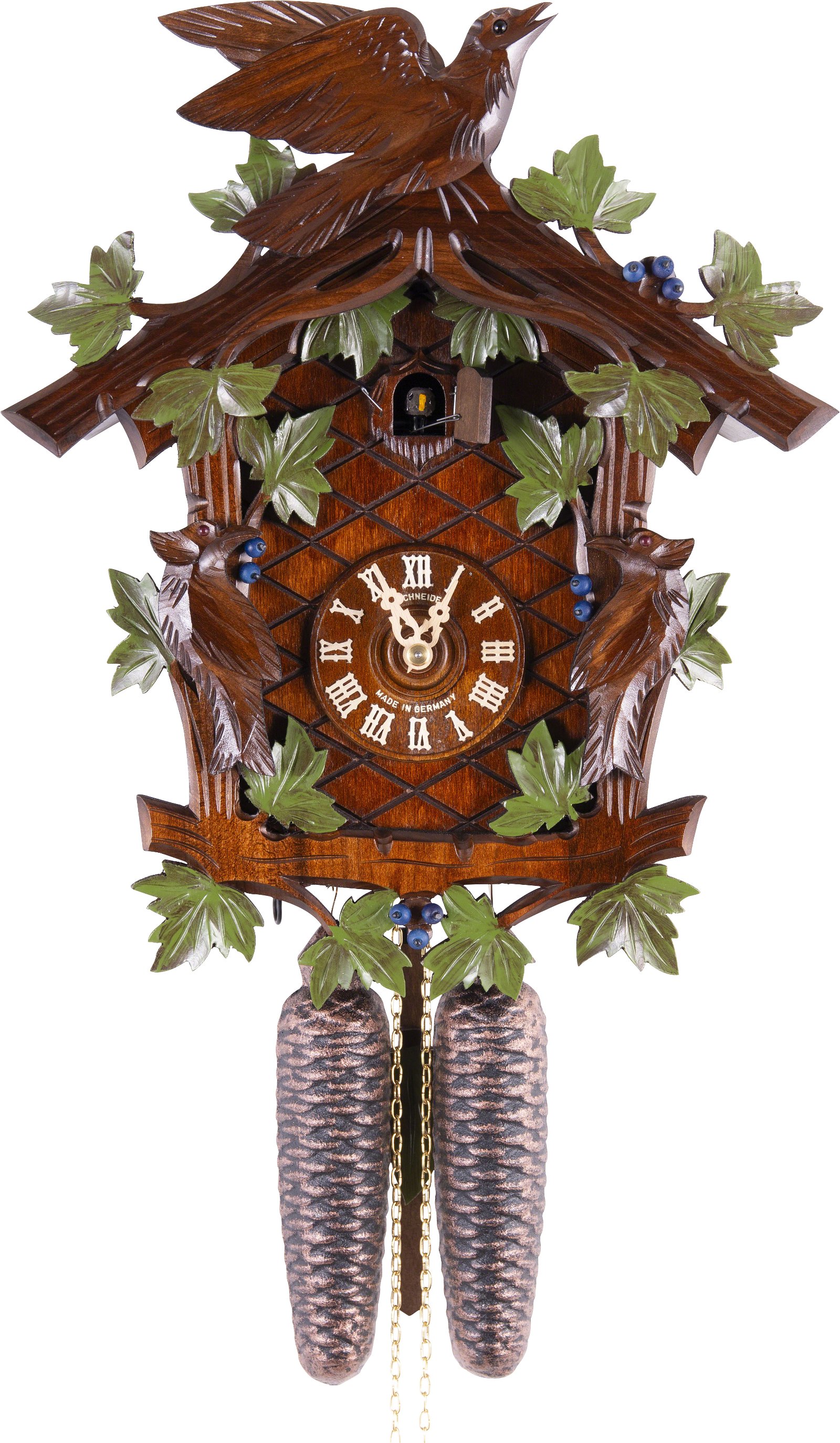 Reloj de cuco estilo “Madera tallada” movimiento mecánico de 8 días 32cm de Anton Schneider