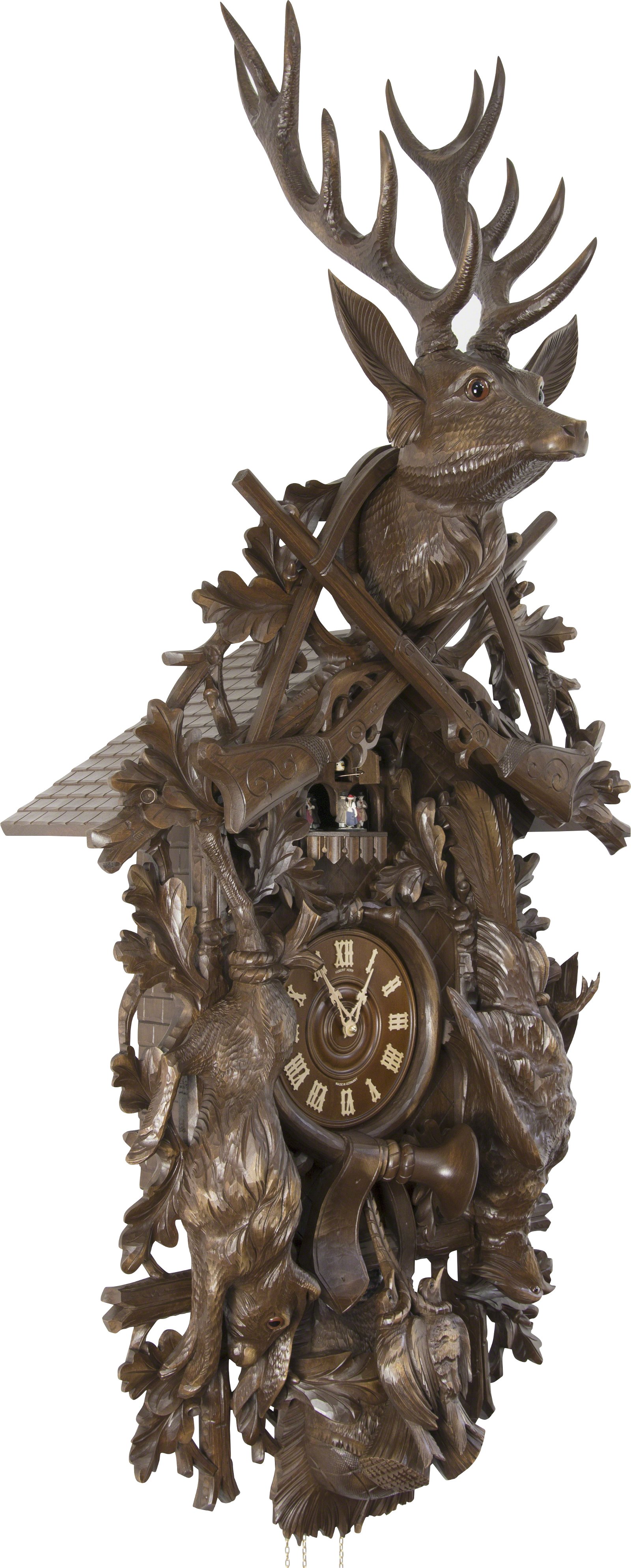 Reloj de cuco estilo “Madera tallada” movimiento mecánico de 8 días 140cm de Hubert Herr