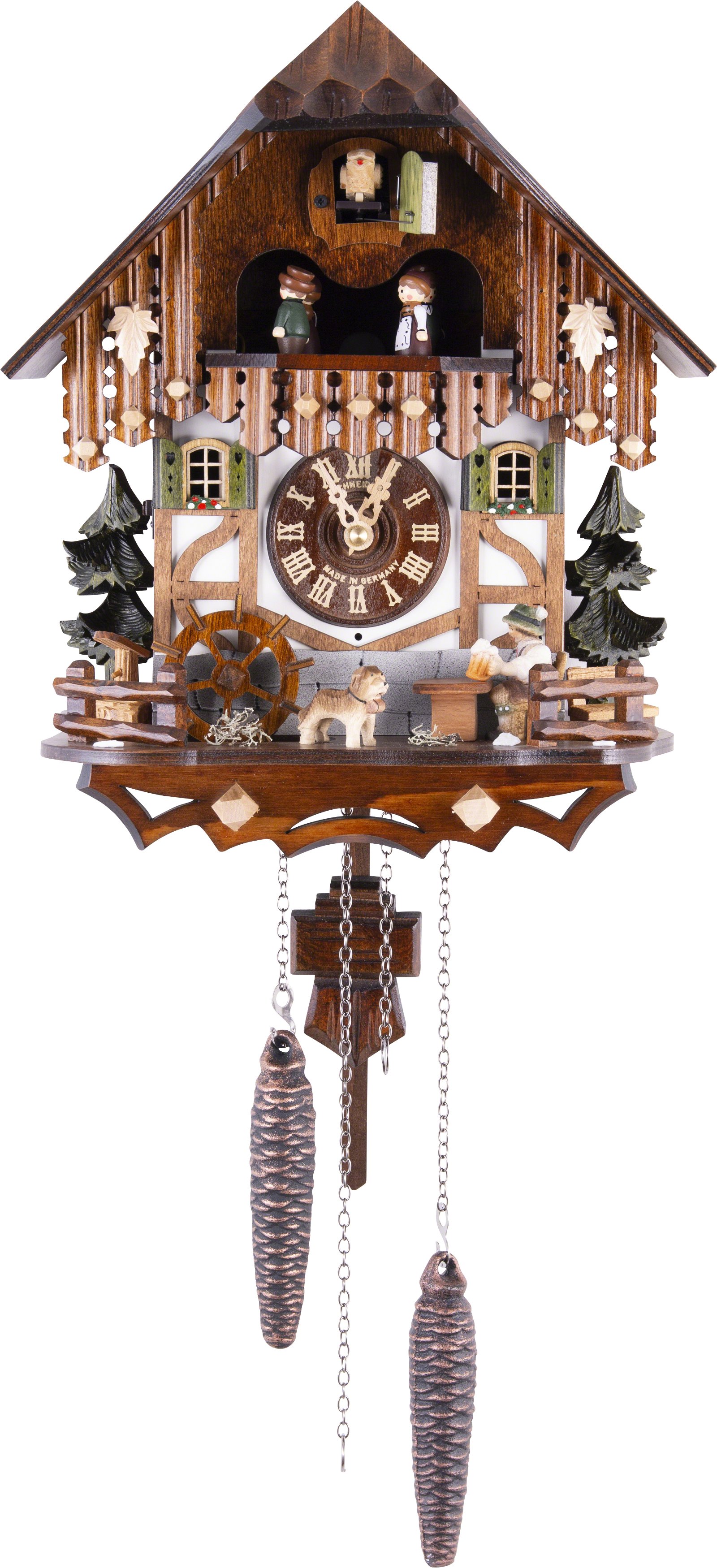 Cuckoo Clock Chalet Style Quartz Movement 33cm by Anton Schneider