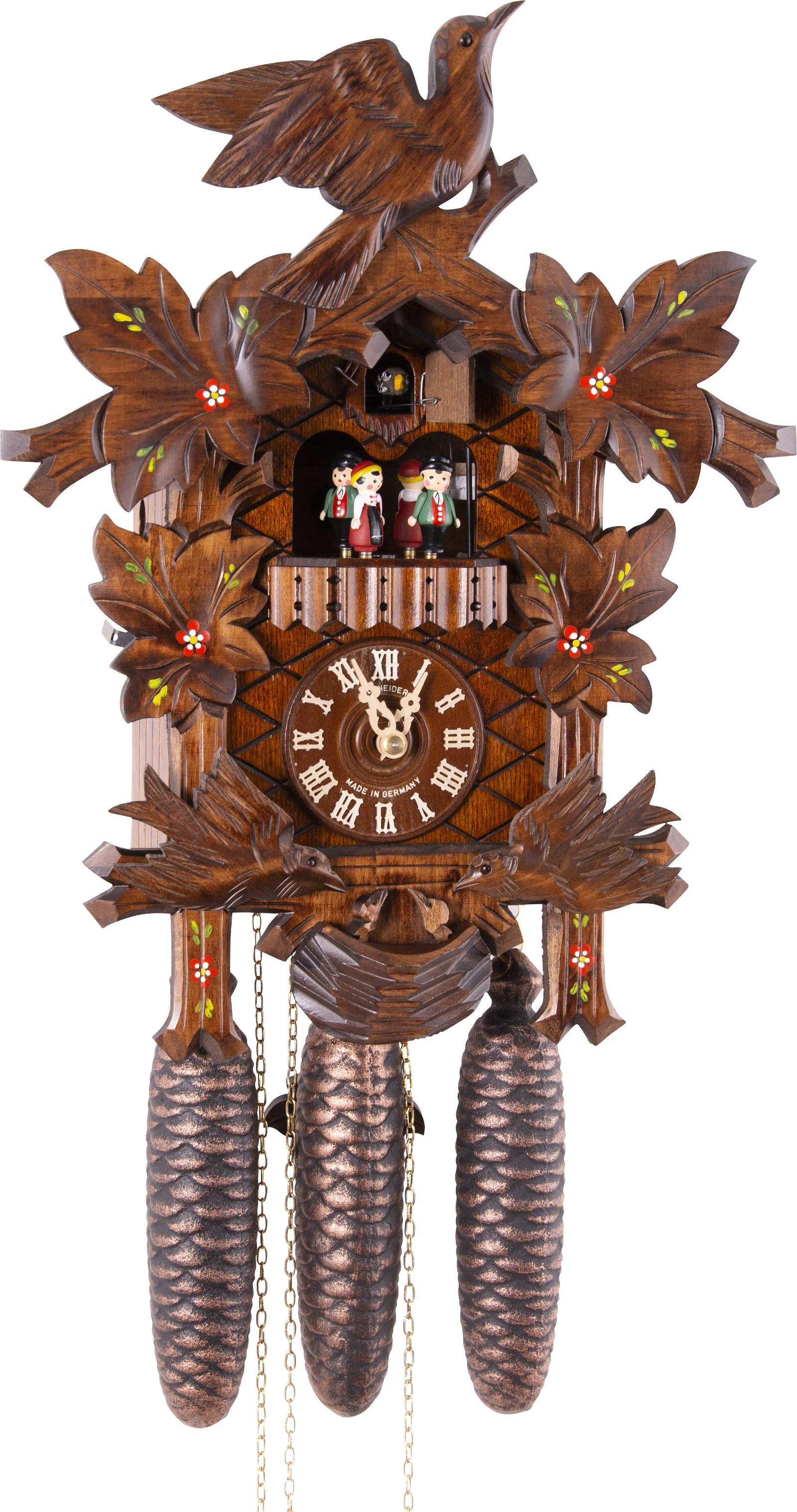 Reloj de cuco estilo “Madera tallada” movimiento mecánico de 8 días 42cm de Anton Schneider