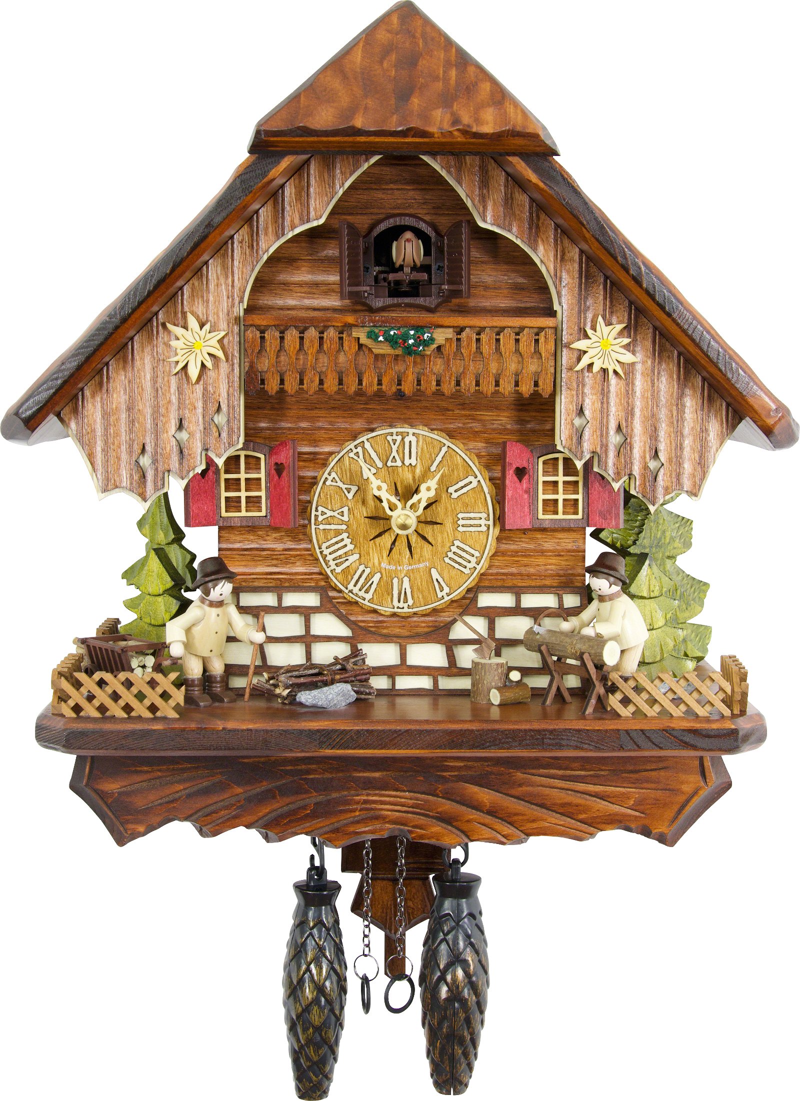 Reloj de cuco de cuarzo MUSICAL 40 cm CAMPANA Reloj de cuco 48114-QMT Selva  Negra, Alemán - RelojesDECO
