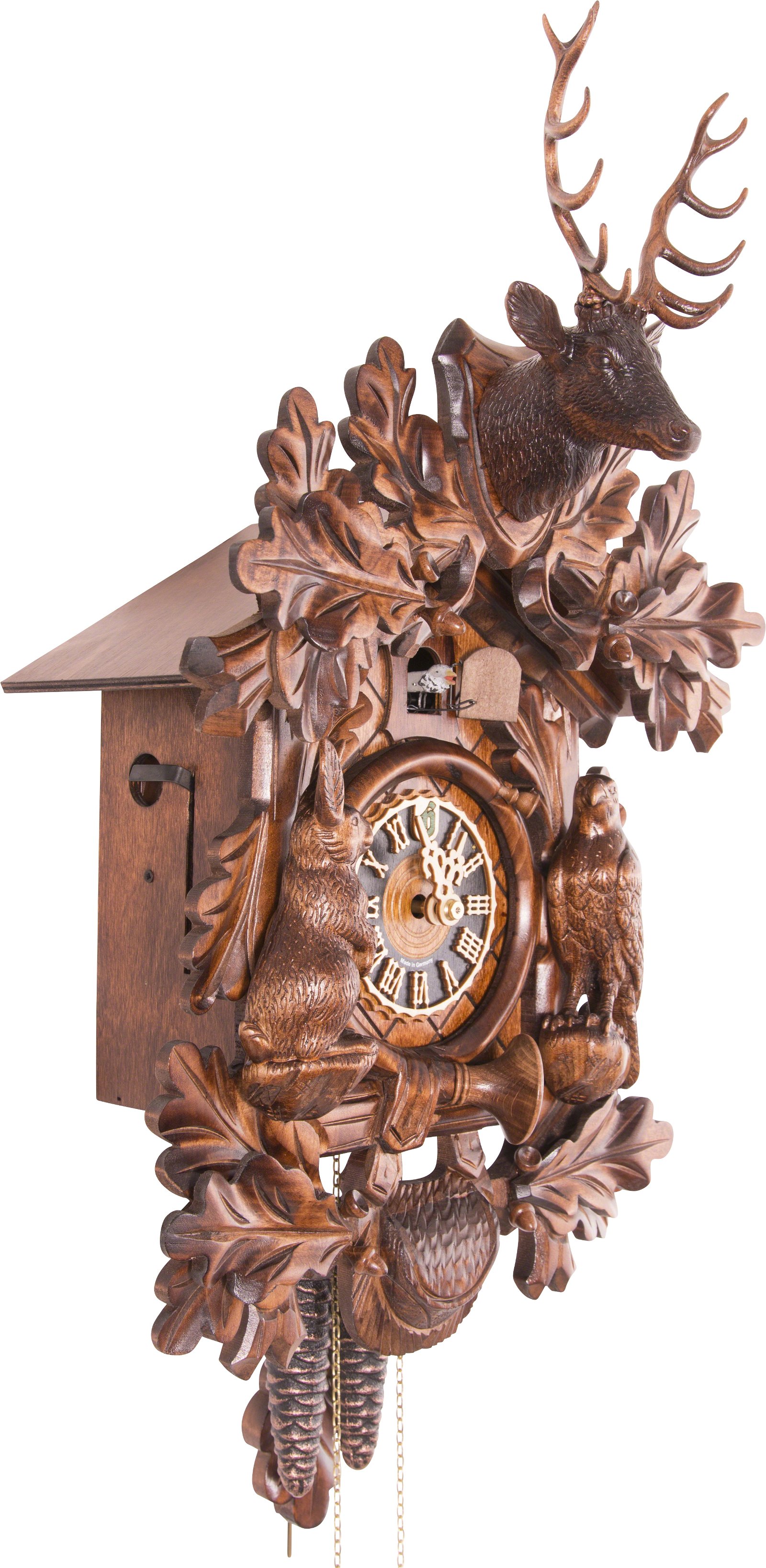 Cuckoo Clock Carved Style 1 Day Movement 46cm by Hönes