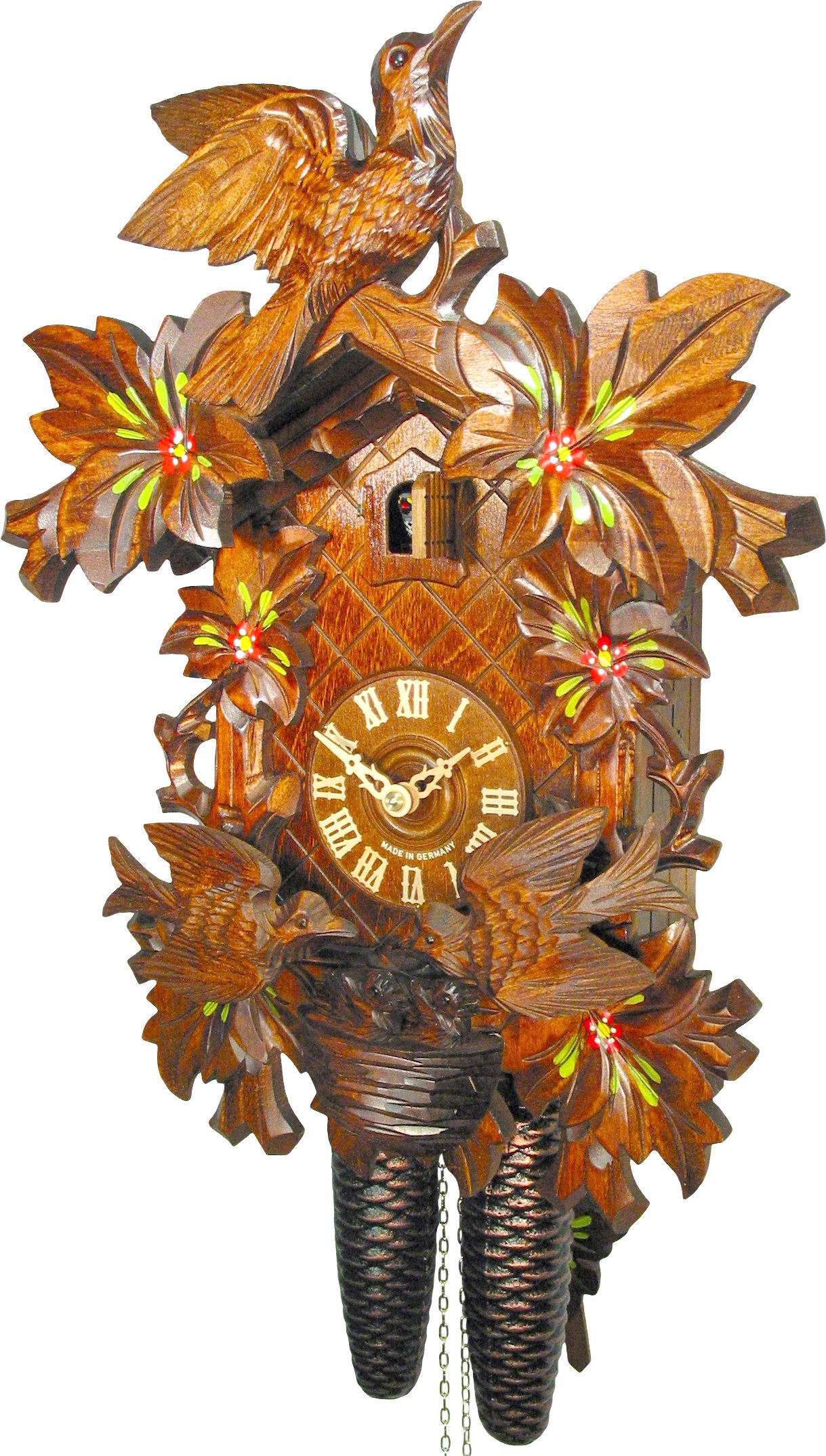 Reloj de cuco estilo “Madera tallada” movimiento mecánico de 8 días 39cm de August Schwer