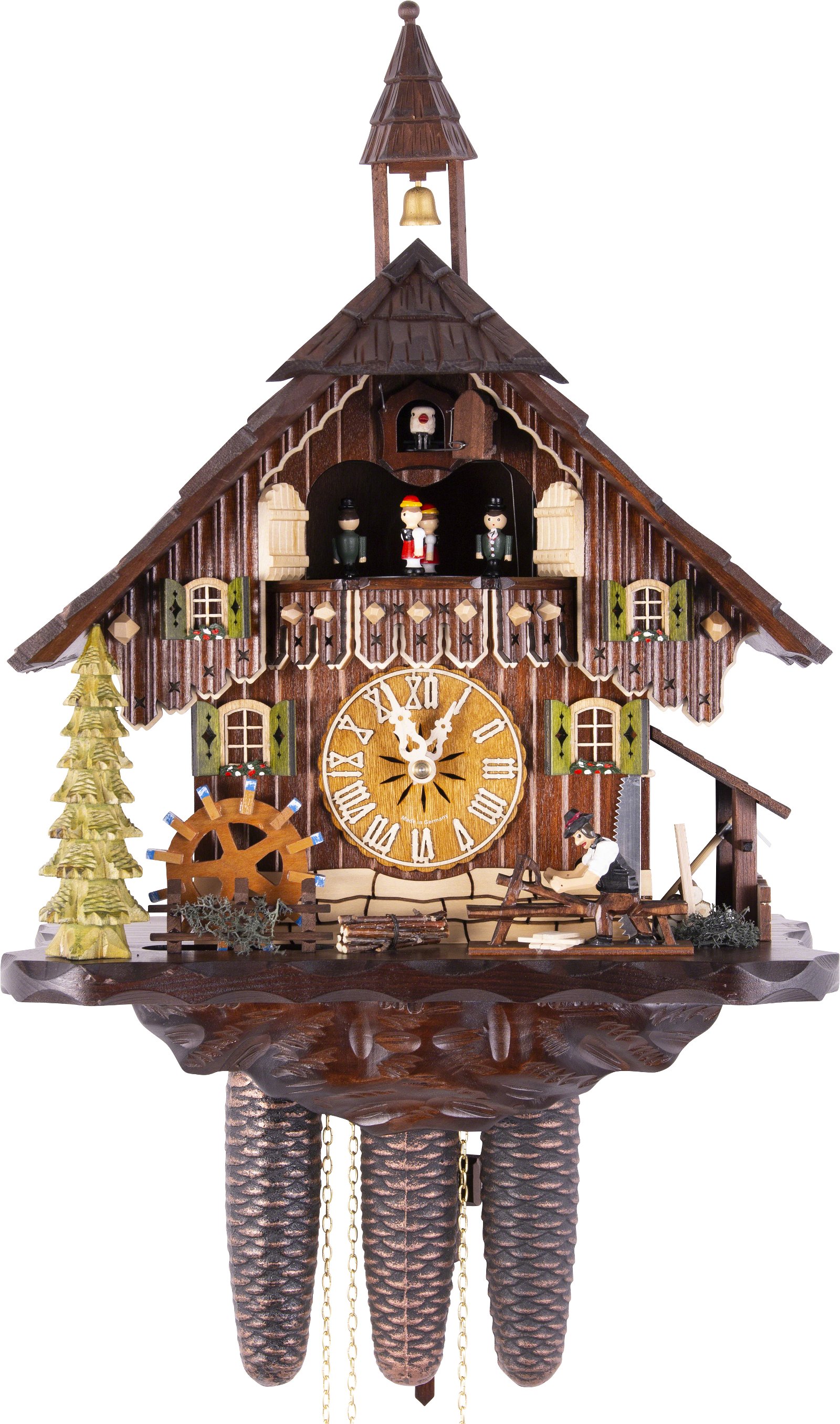 Cuckoo Clock Chalet Style 8 Day Movement 44cm by Hekas