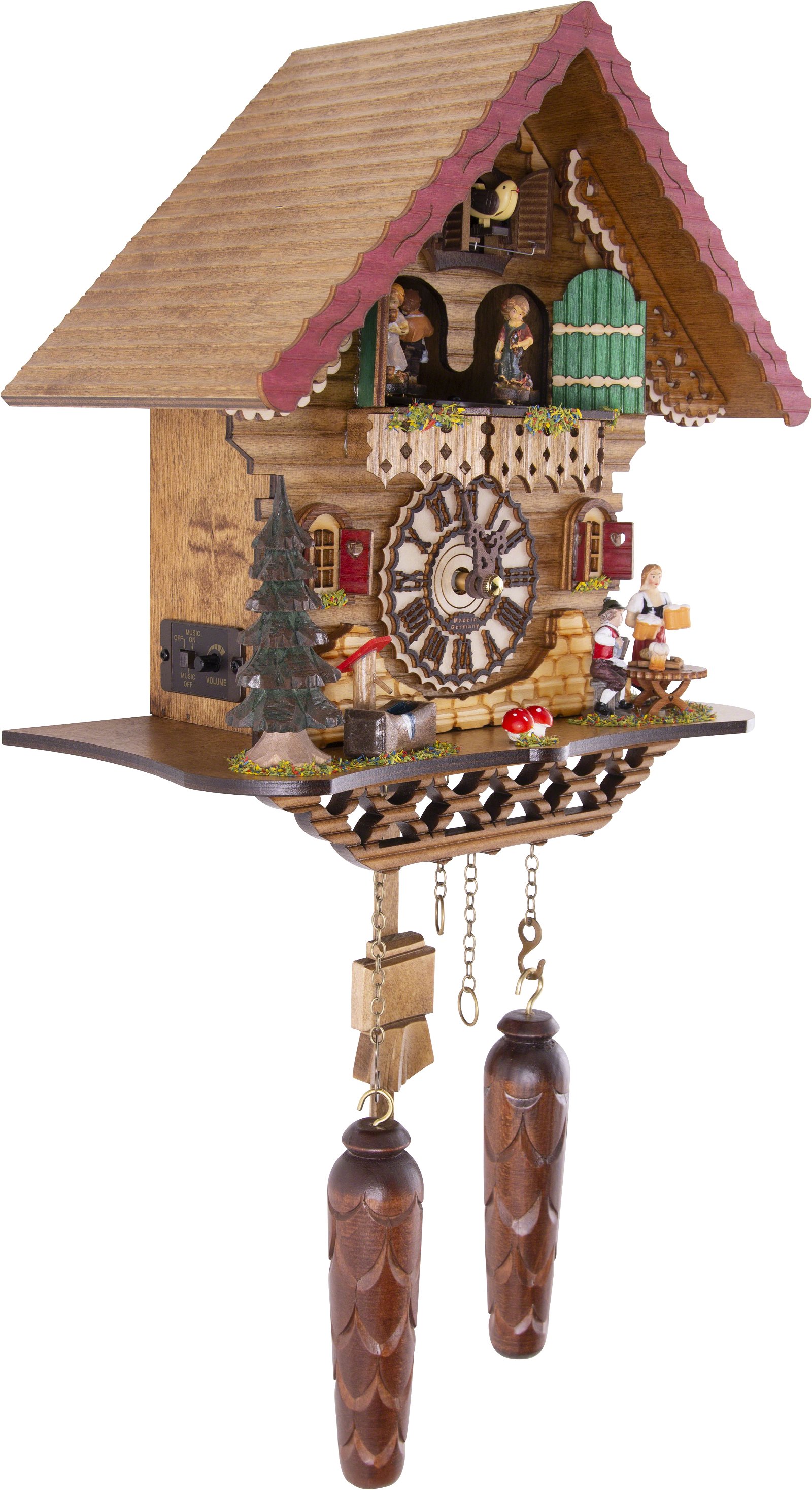 Kuckucksuhr Chalet-Stil Quarz-Uhrwerk 29cm von Trenkle Uhren