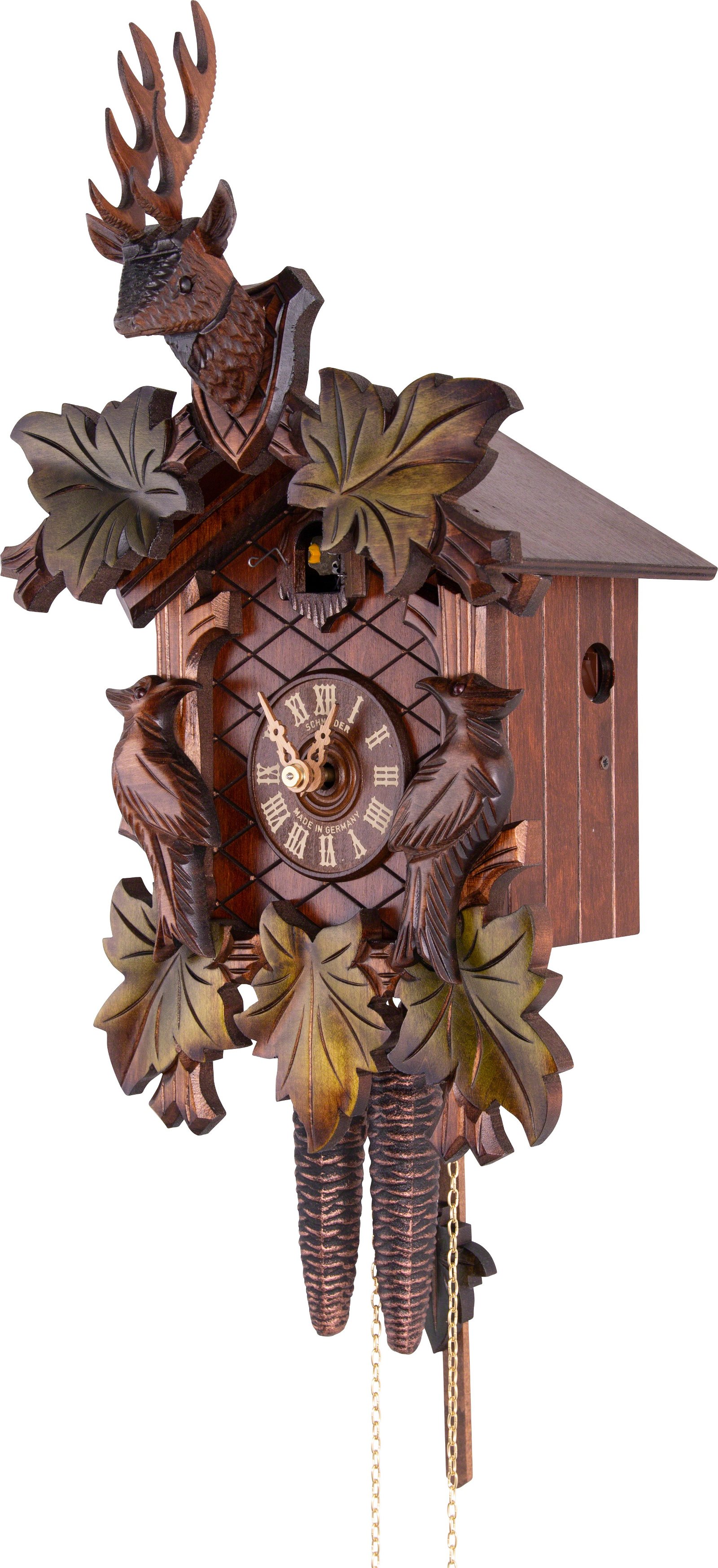Cuckoo Clock Carved Style 1 Day Movement 38cm by Anton Schneider