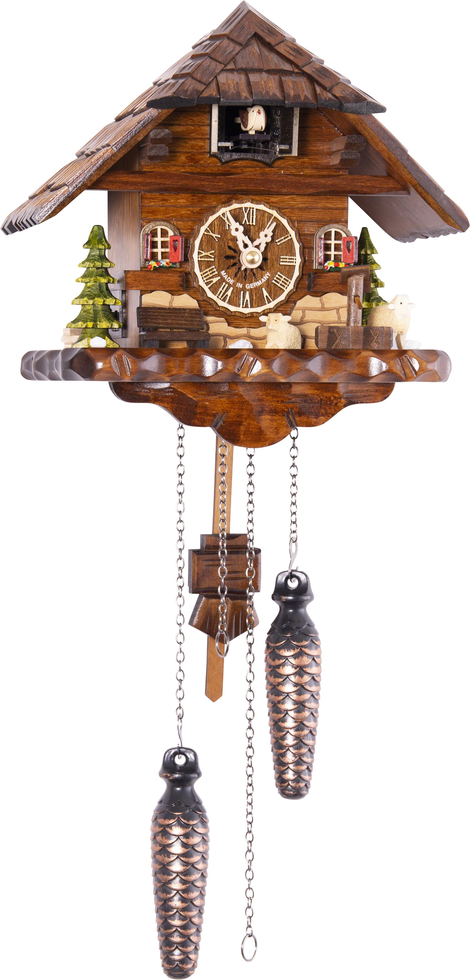 Kuckucksuhr Chalet-Stil Quarz-Uhrwerk 26cm von Engstler