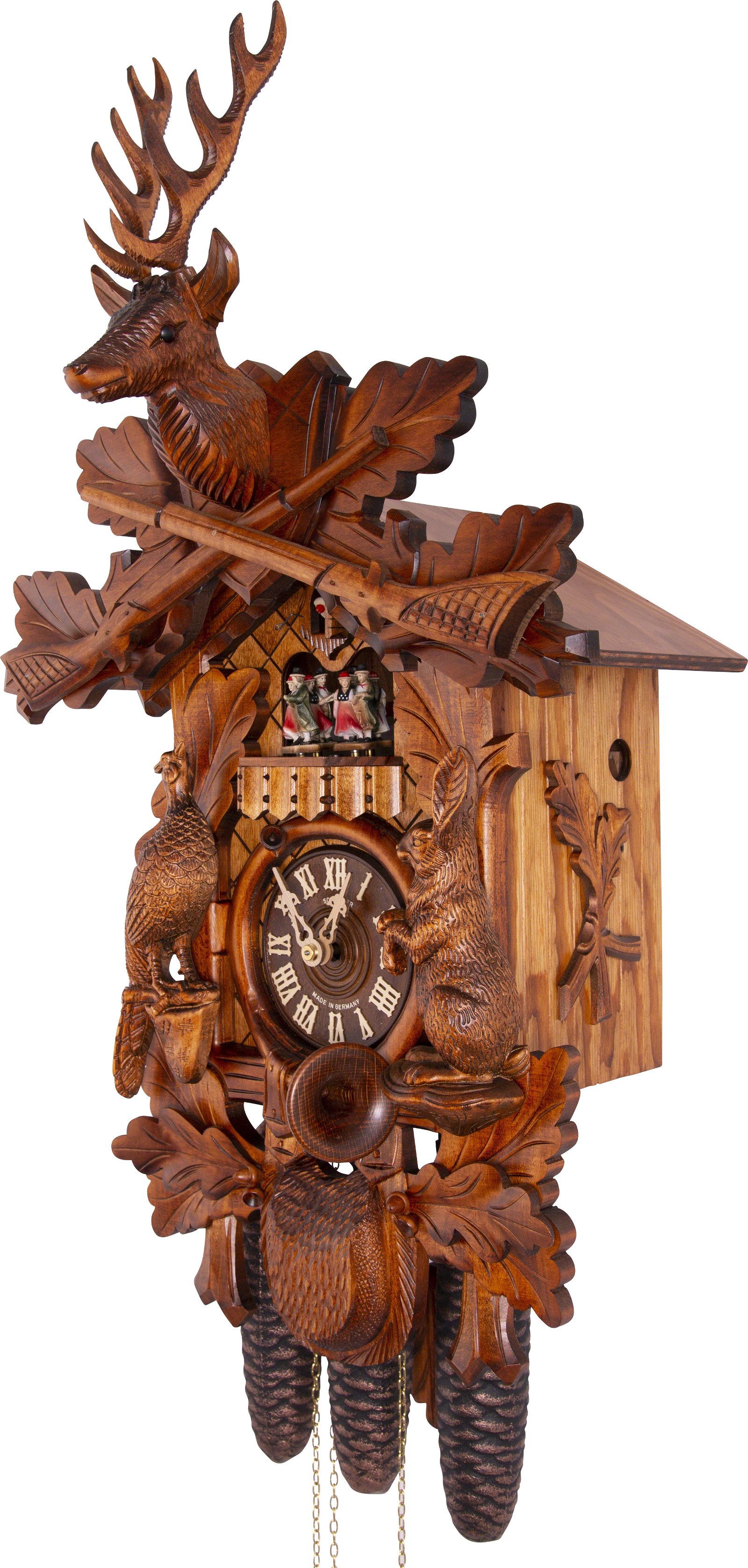 Cuckoo Clock Carved Style 8 Day Movement 59cm by Anton Schneider