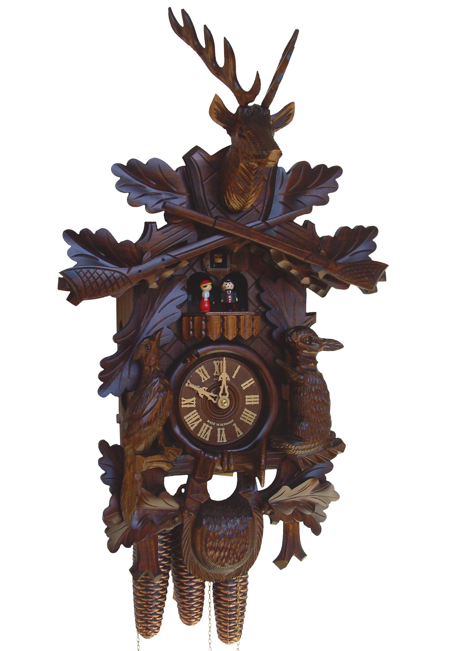 Cuckoo Clock Carved Style 8 Day Movement 60cm by Anton Schneider