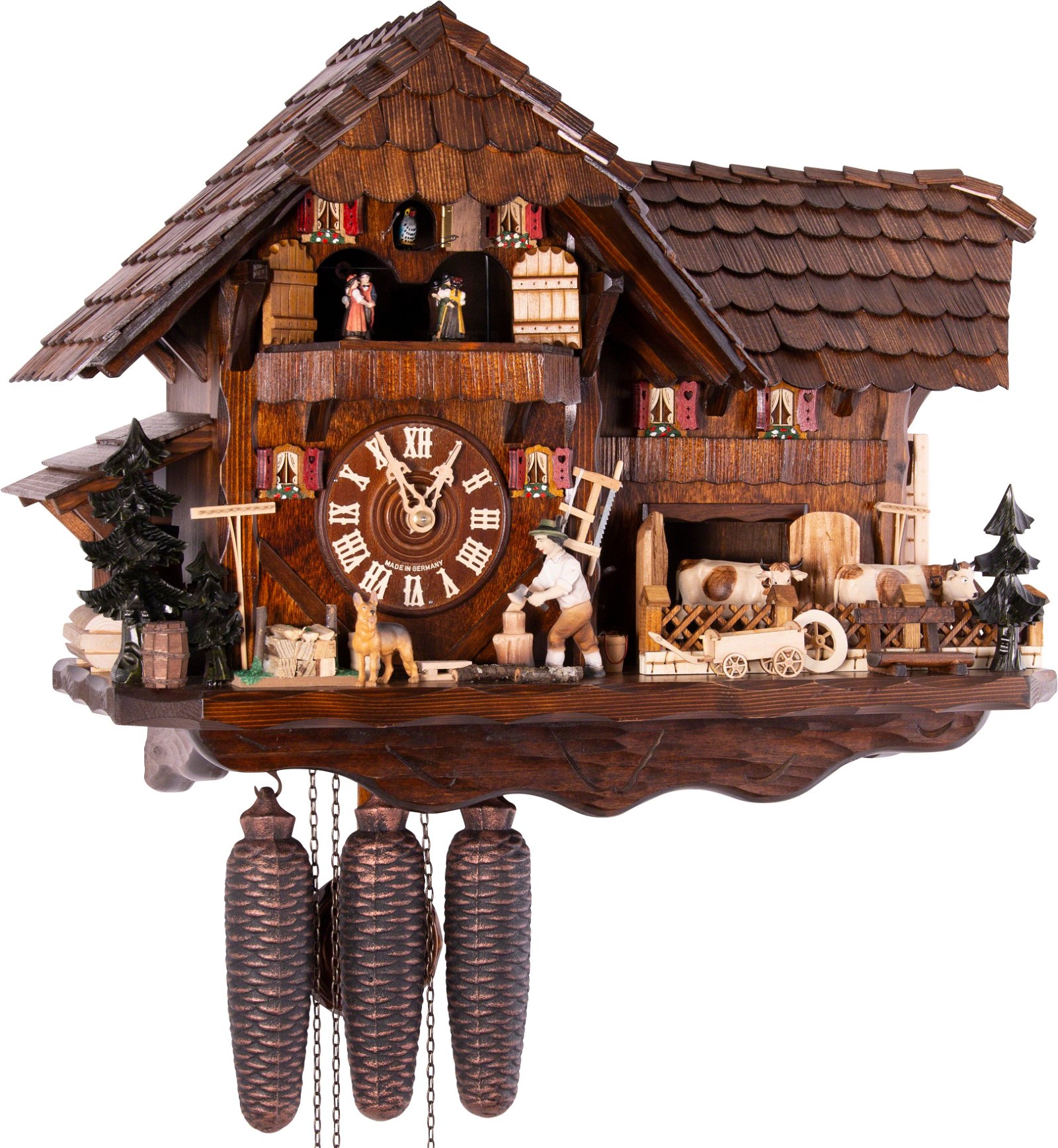 Cuckoo Clock Chalet Style 8 Day Movement 38cm by August Schwer