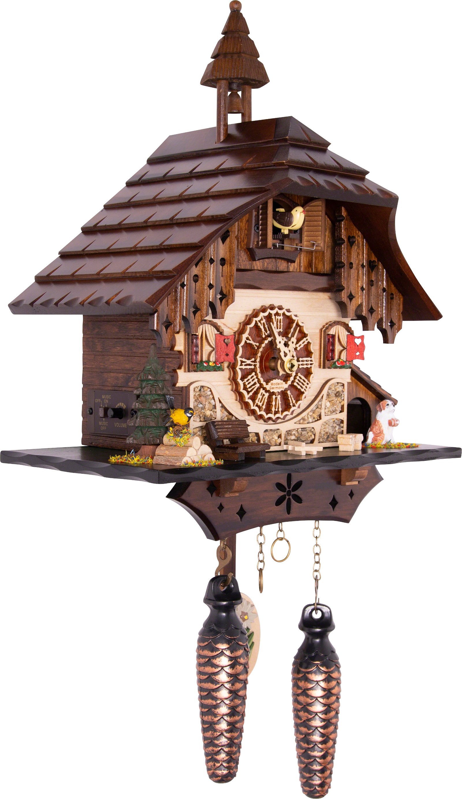 Cuckoo Clock Chalet Style Quartz Movement 31cm by Trenkle Uhren