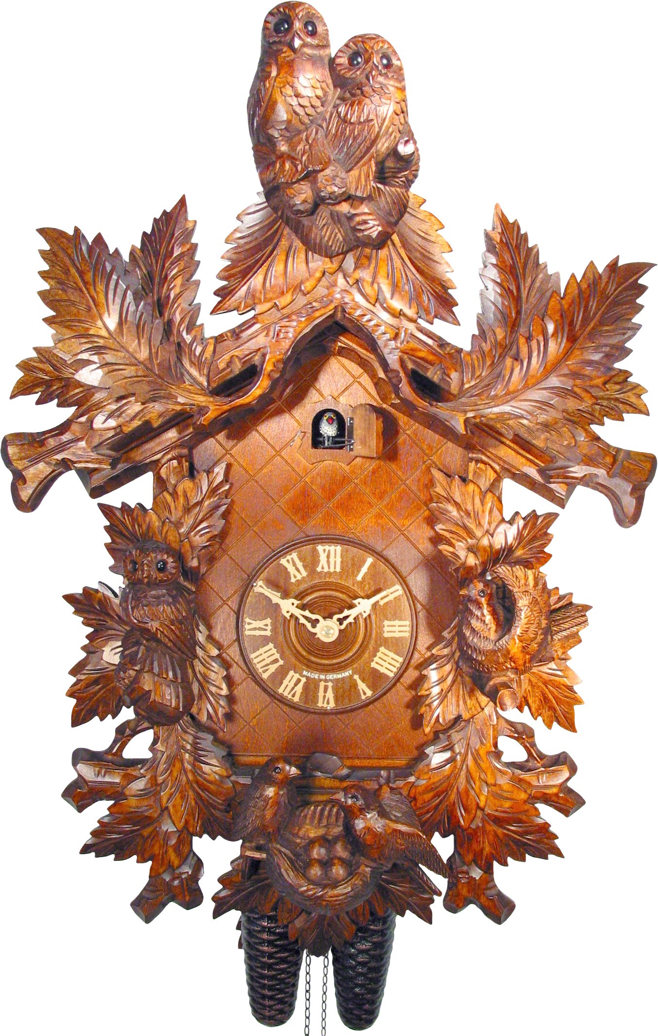 Reloj de cuco estilo “Madera tallada” movimiento mecánico de 8 días 55cm de August Schwer