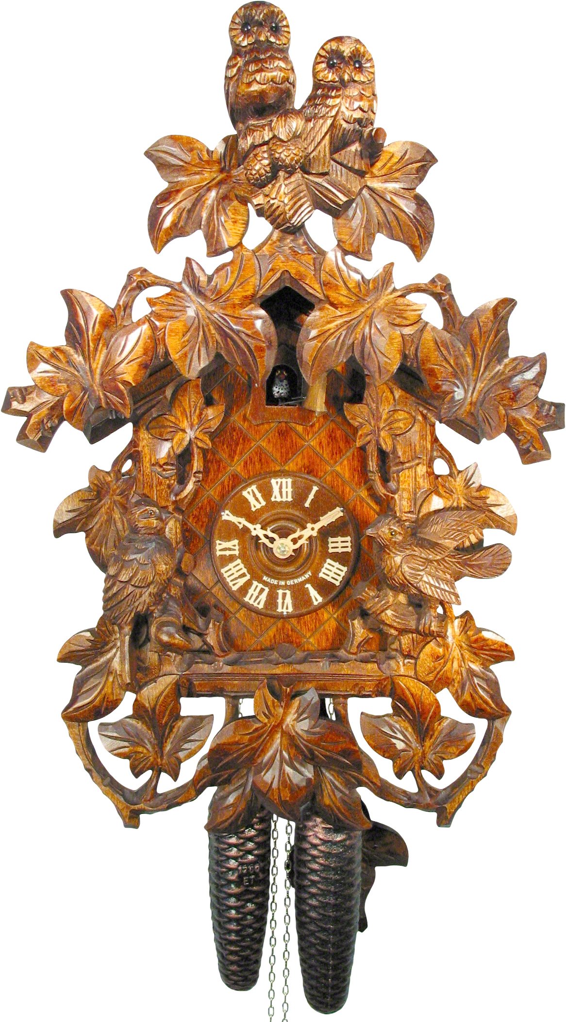 Reloj de cuco estilo “Madera tallada” movimiento mecánico de 8 días 48cm de August Schwer
