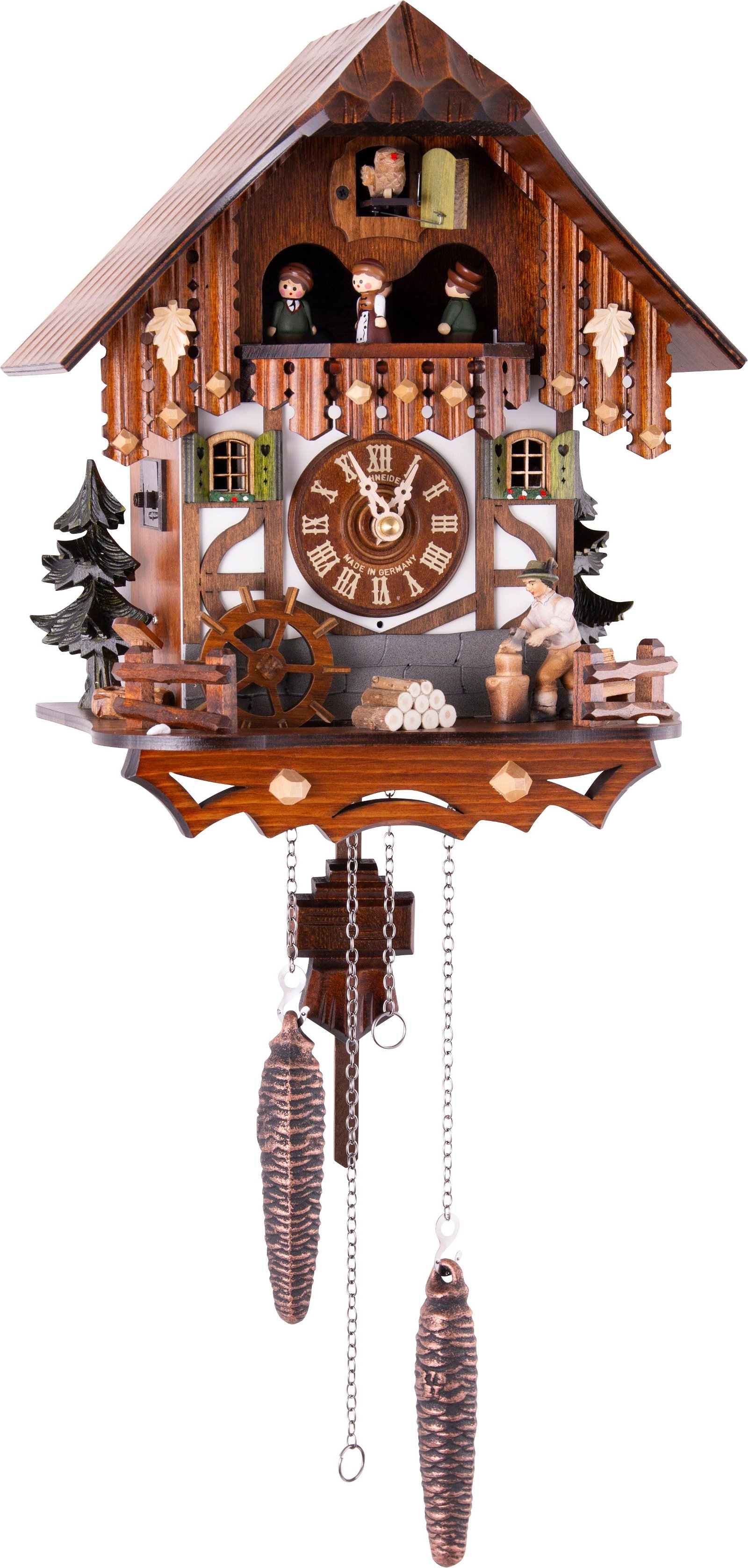 Cuckoo Clock Chalet Style Quartz Movement 33cm by Anton Schneider