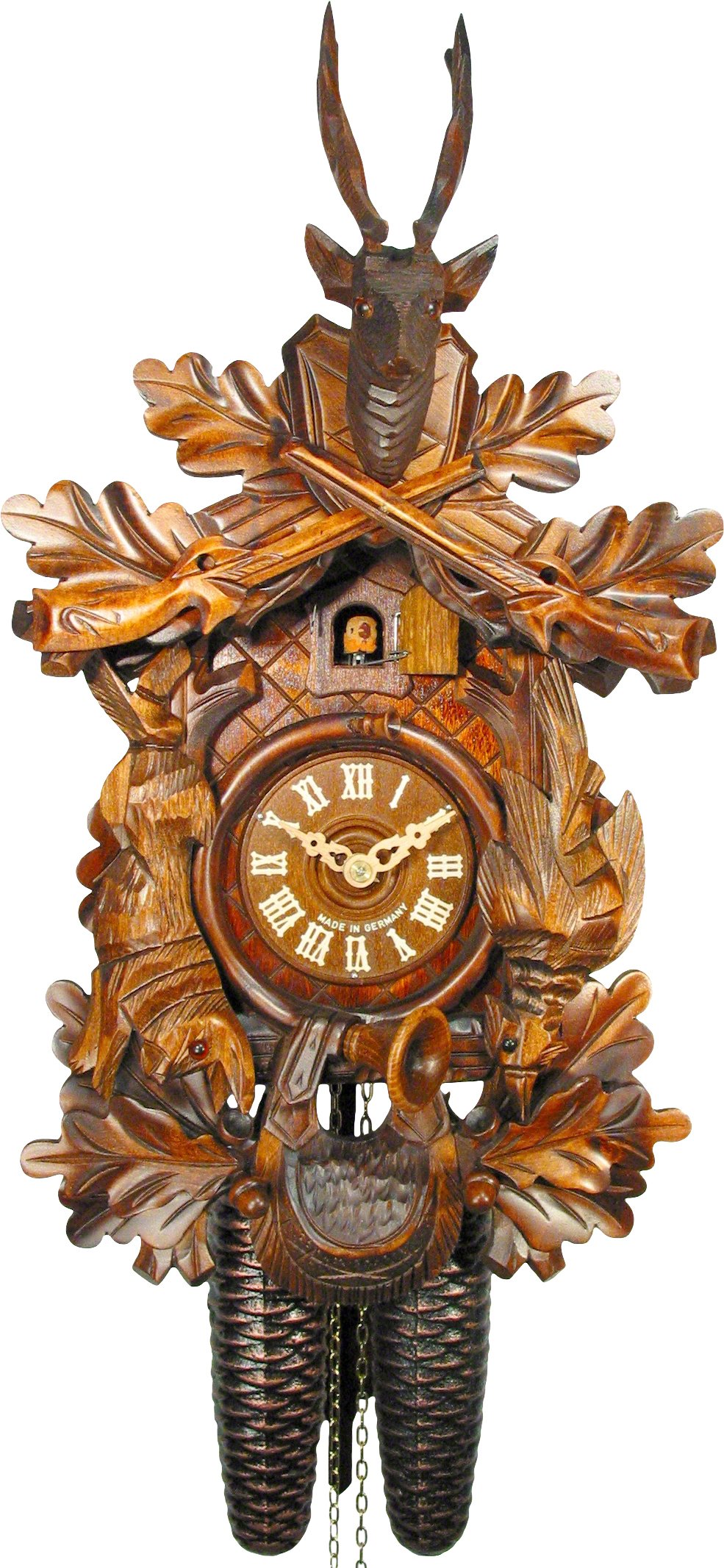 Cuckoo Clock Carved Style 8 Day Movement 40cm by August Schwer