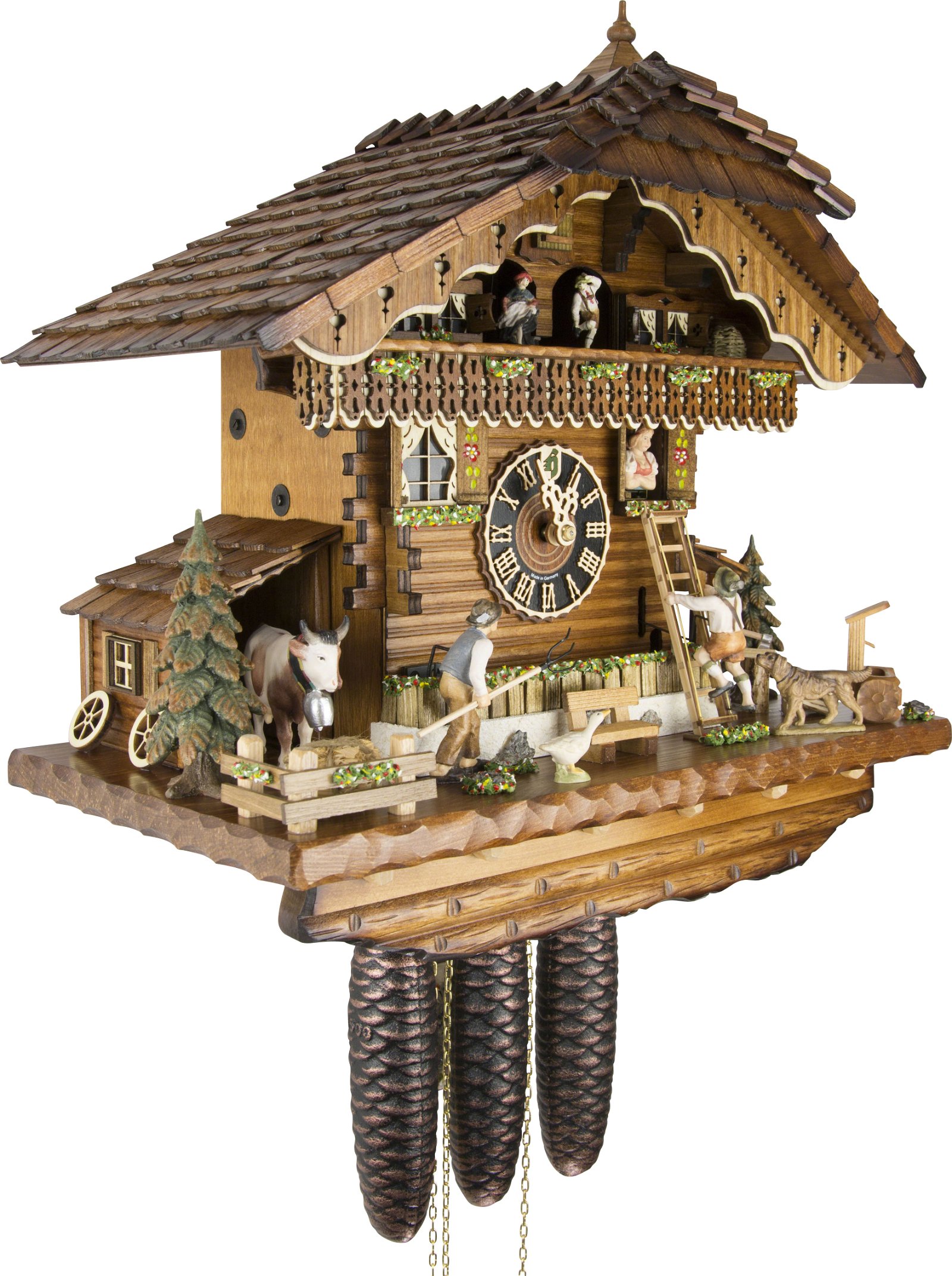 Cuckoo Clock Chalet Style 8 Day Movement 44cm by Hönes