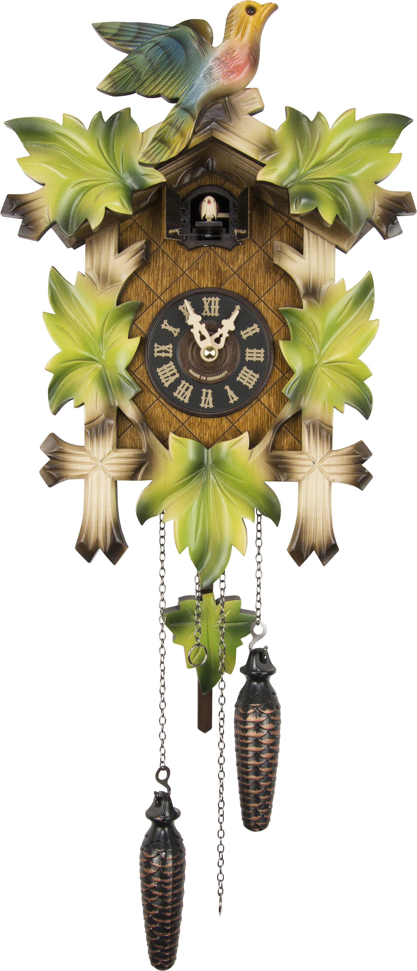 Reloj de cuco estilo “Madera tallada” de cuarzo 40cm de Engstler