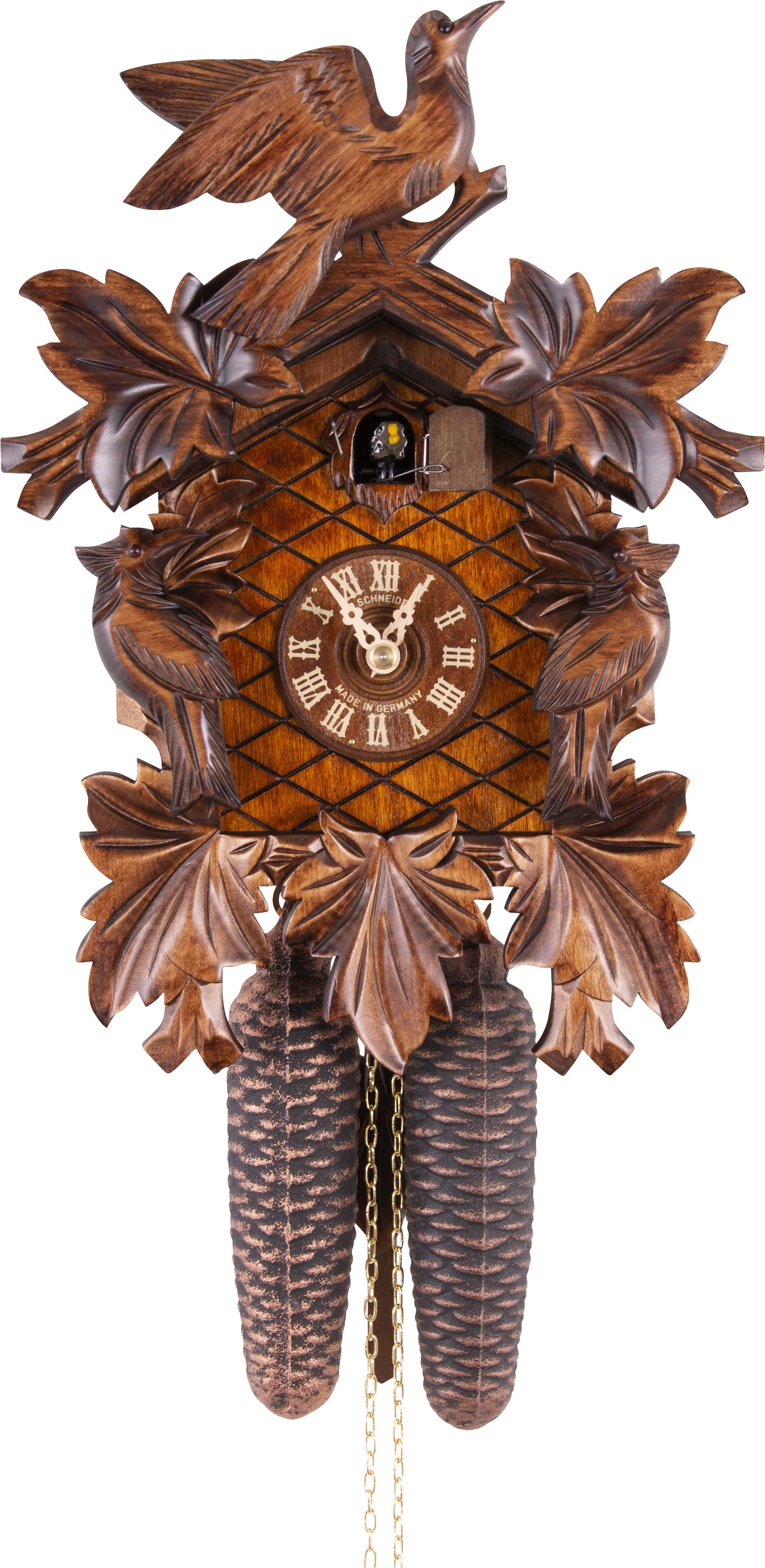 Reloj de cuco estilo “Madera tallada” movimiento mecánico de 8 días 34cm de Anton Schneider