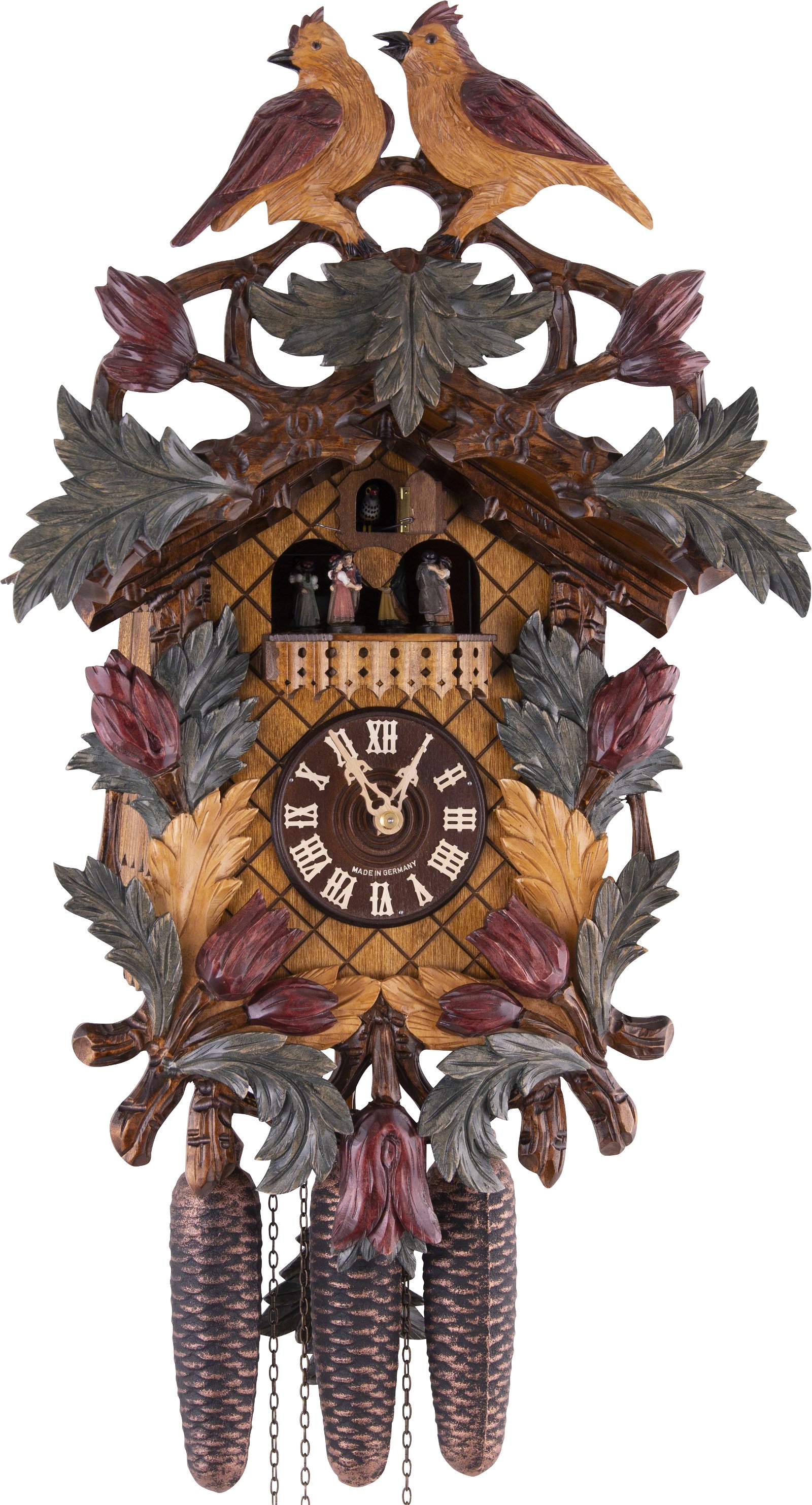 Reloj de cuco estilo “Madera tallada” movimiento mecánico de 8 días 57cm de August Schwer
