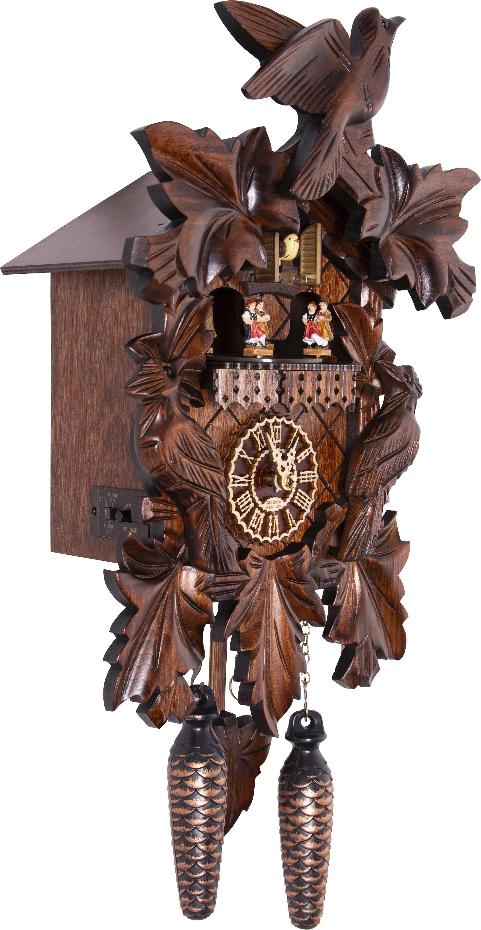 Horloge coucou traditionnelle mouvement à quartz 35cm de Trenkle Uhren