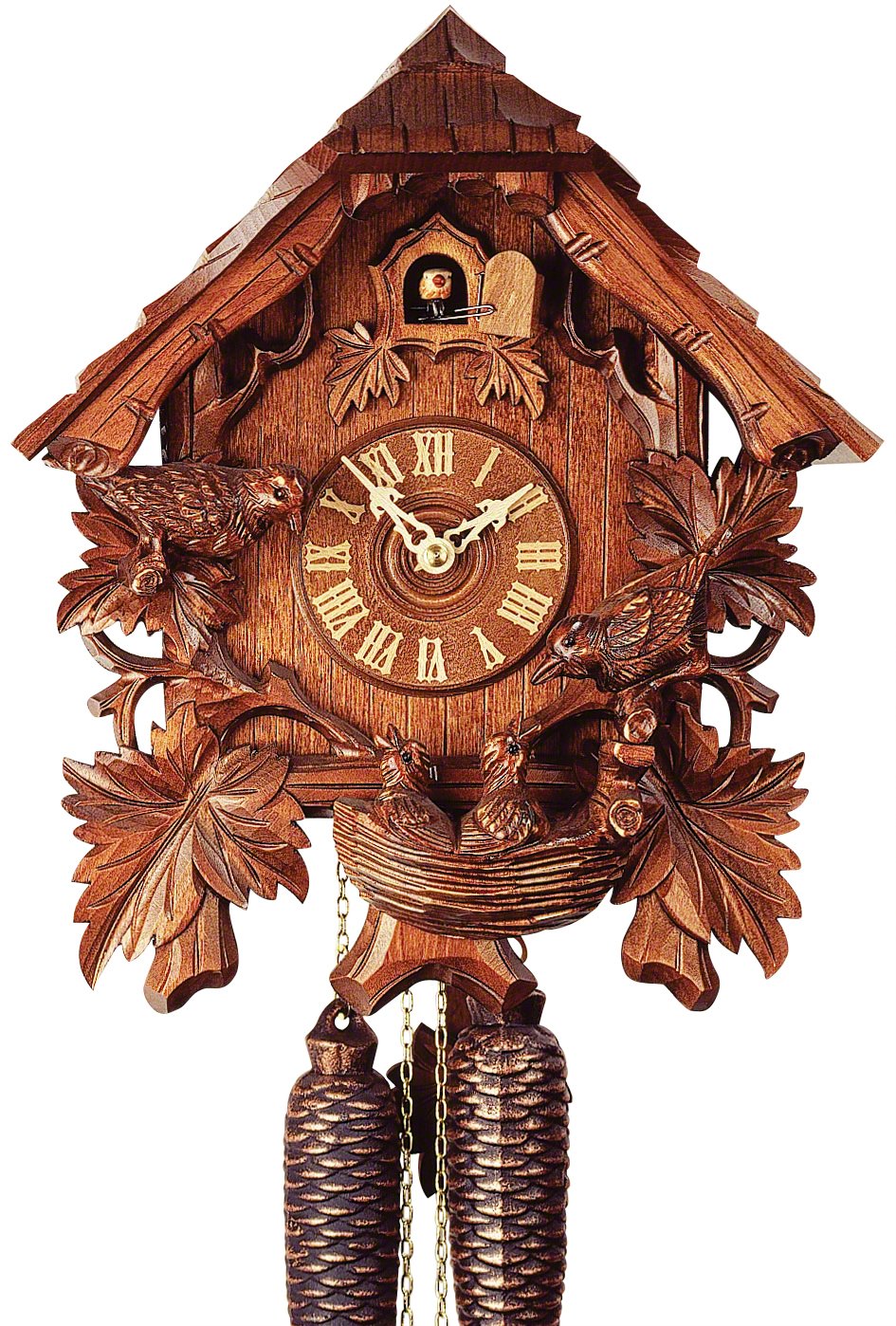 Reloj de cuco mecánico MUSICAL 8 días LEÑADORES 36cm precioso reloj de cuco  4877-8MT musical - RelojesDECO