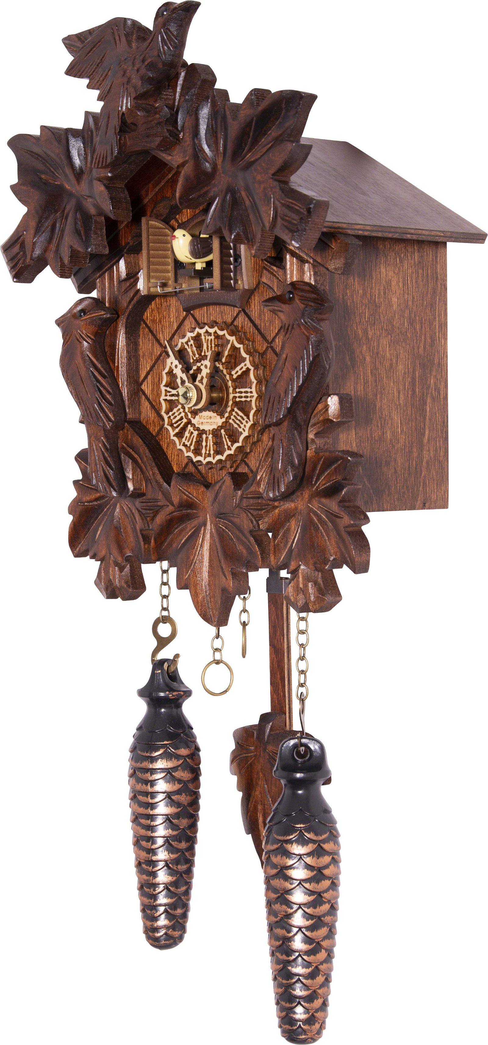 Reloj de cuco estilo “Madera tallada” de cuarzo 24cm de Trenkle Uhren