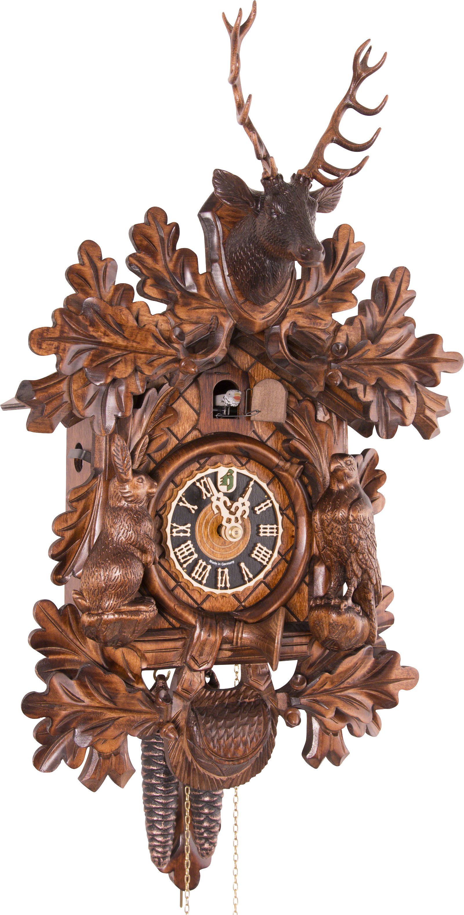 Orologio cucu tradizionale meccanismo giornaliero 46cm di Hönes