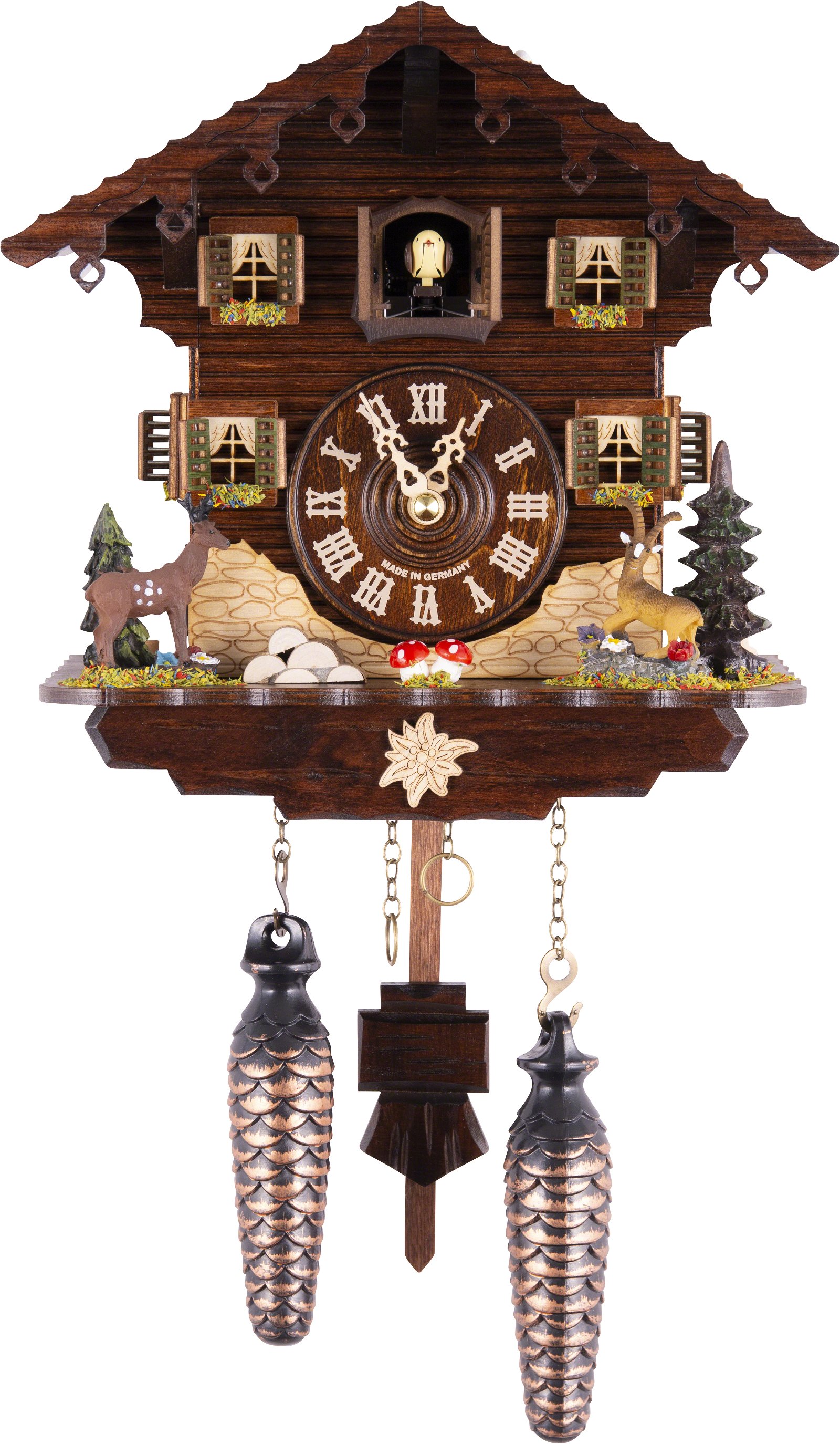 Reloj de cuco estilo “Chalet” de cuarzo 23cm de Trenkle Uhren