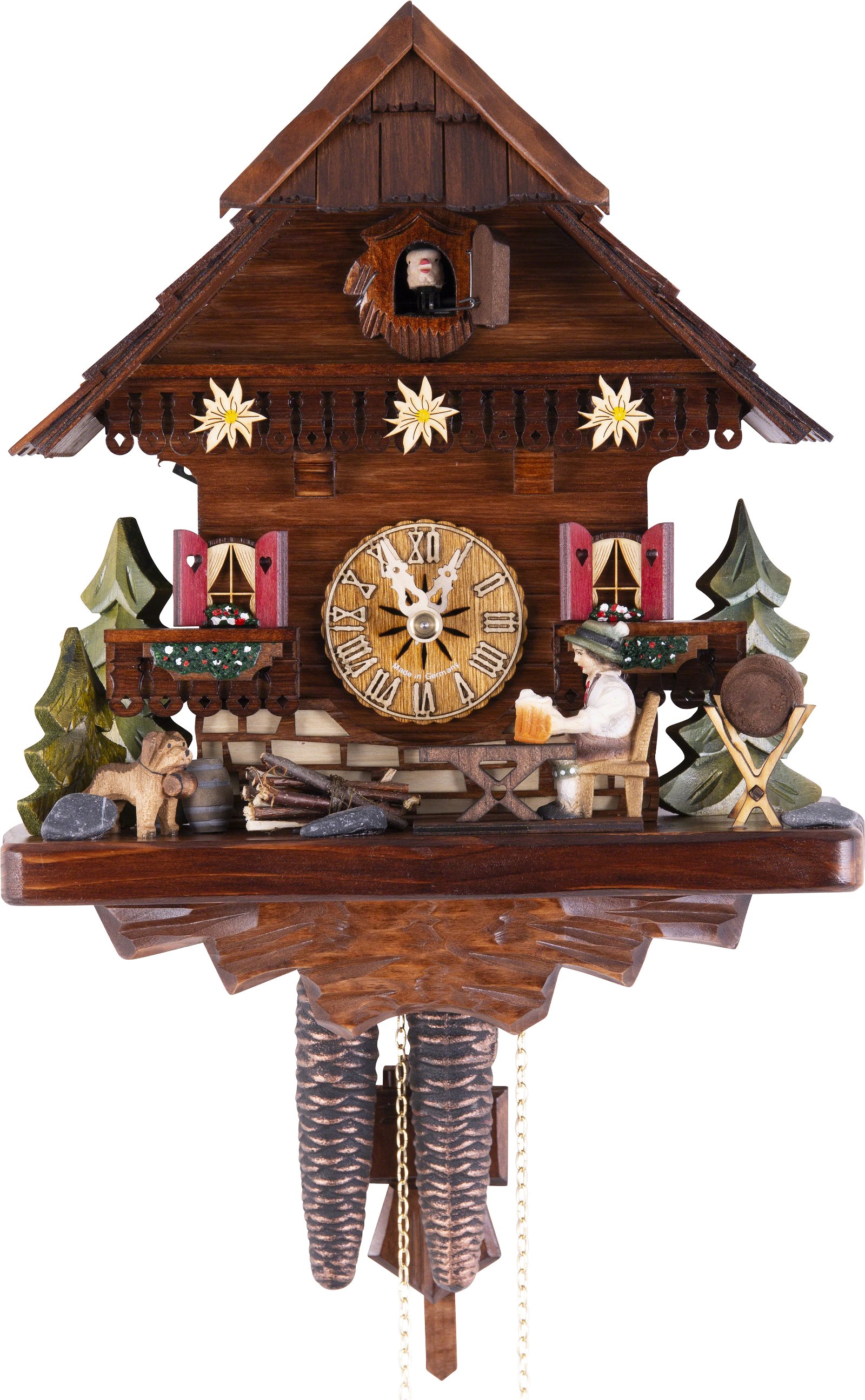 Cuckoo Clock Chalet Style 1 Day Movement 28cm by Hekas