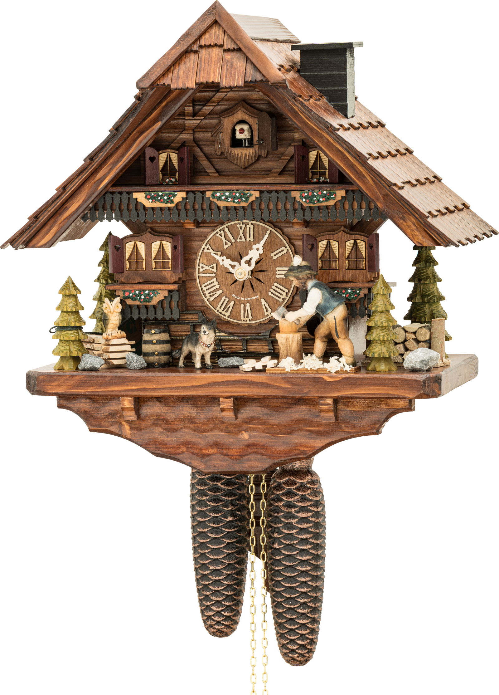 Horloge coucou en Chalet mouvement 8 jours 34cm de Hekas