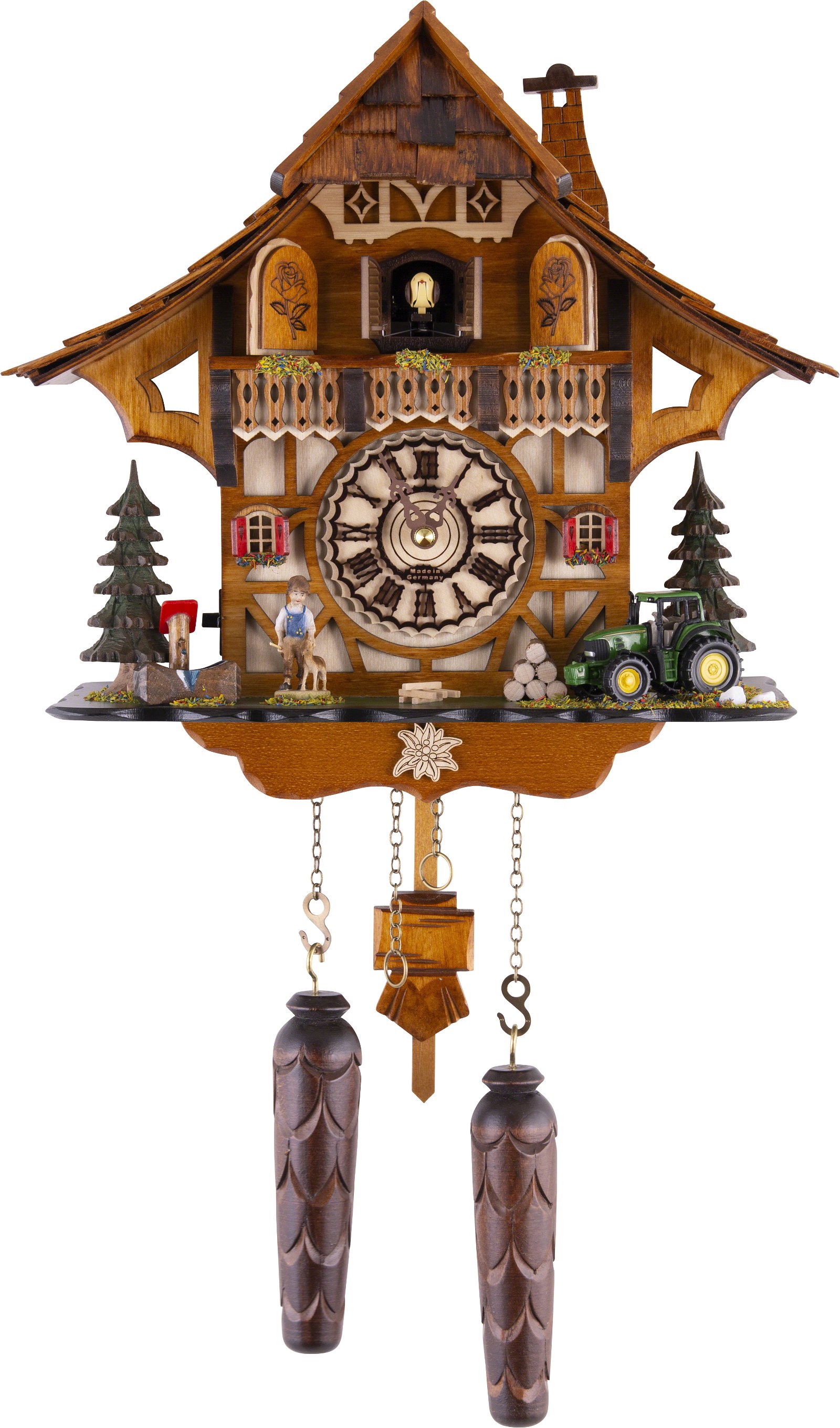 Cuckoo Clock Chalet Style Quartz Movement 30cm by Trenkle Uhren