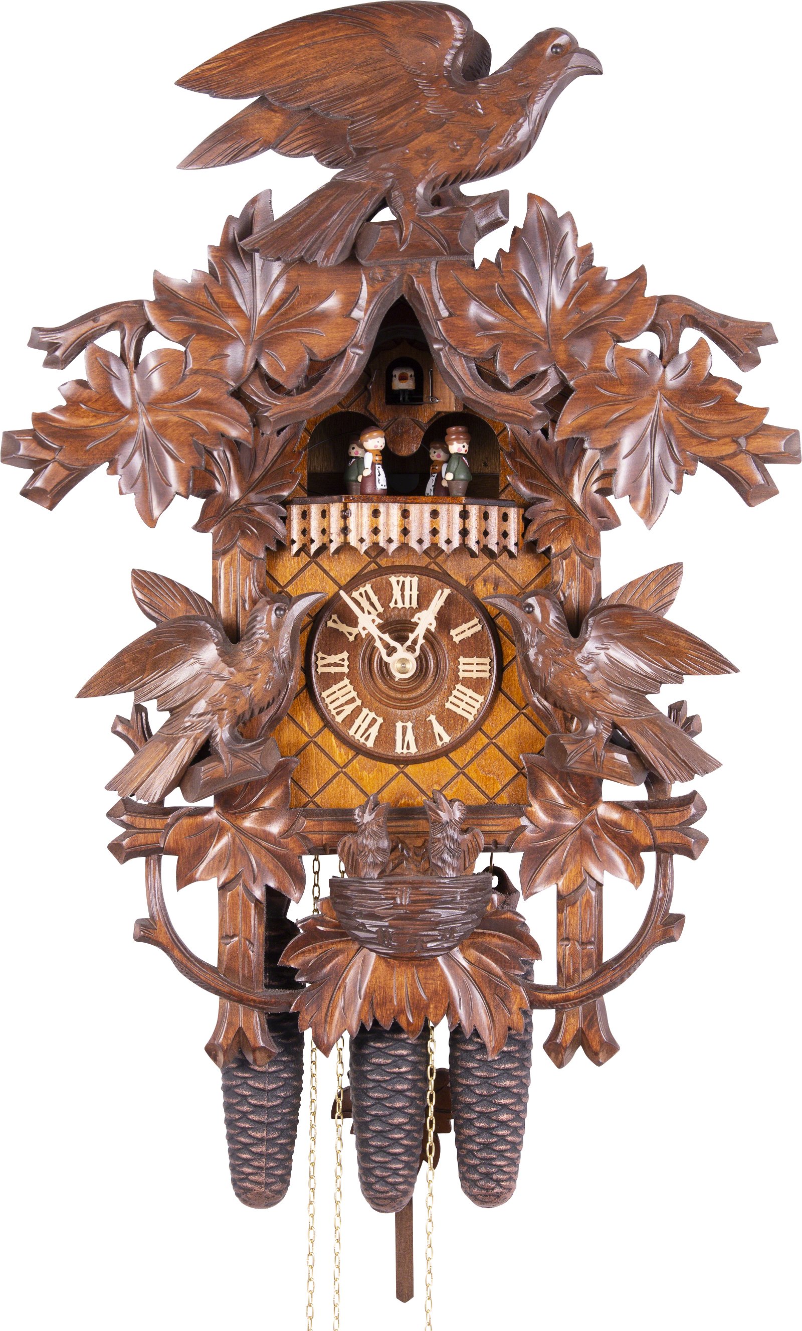 Reloj de cuco estilo “Madera tallada” movimiento mecánico de 8 días 52cm de Rombach & Haas