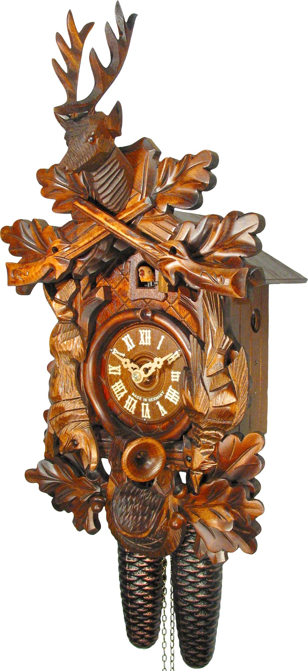 Cuckoo Clock Carved Style 8 Day Movement 40cm by August Schwer