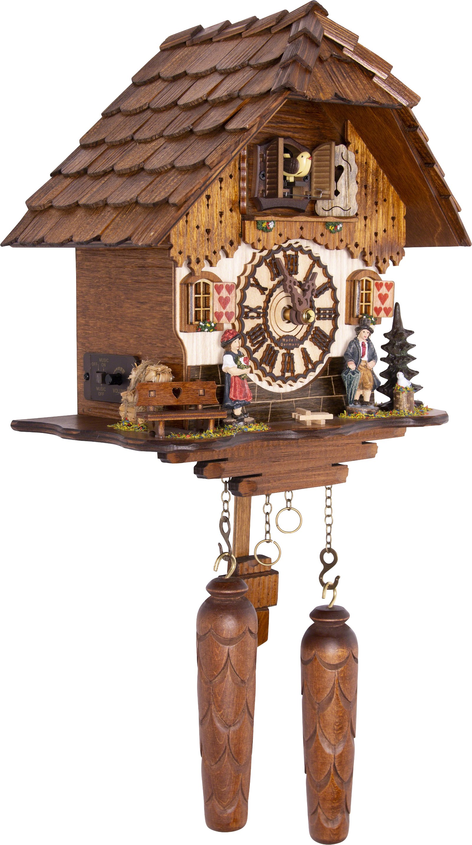 Cuckoo Clock Chalet Style Quartz Movement 25cm by Trenkle Uhren