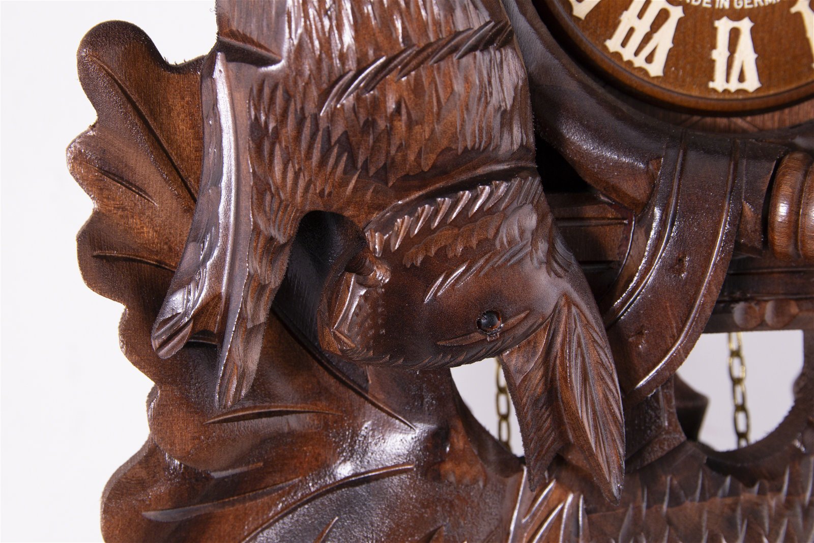 Reloj de cuco estilo “Madera tallada” movimiento mecánico de 8 días 60cm de Hekas