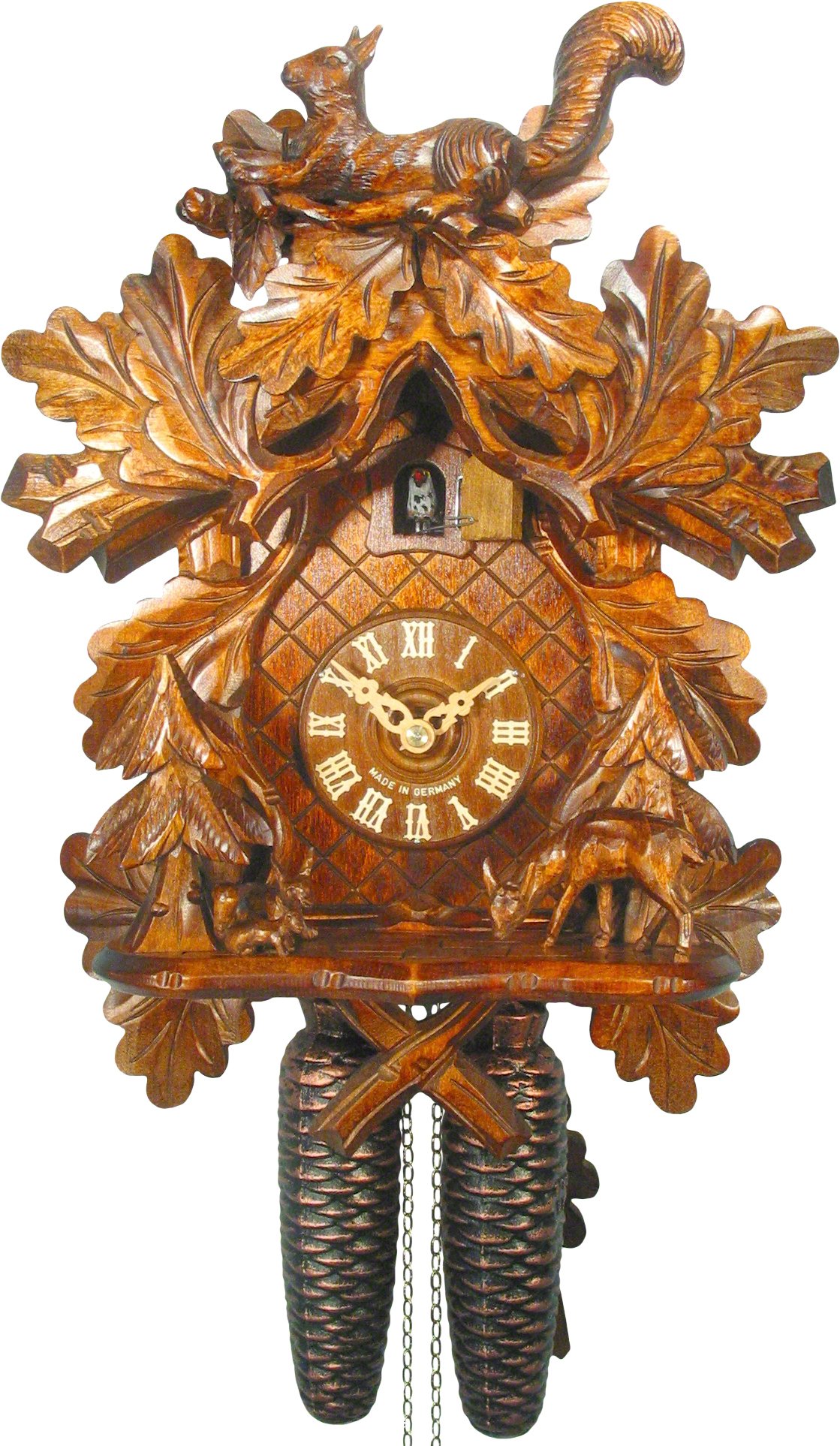 Reloj de cuco estilo “Madera tallada” movimiento mecánico de 8 días 37cm de August Schwer