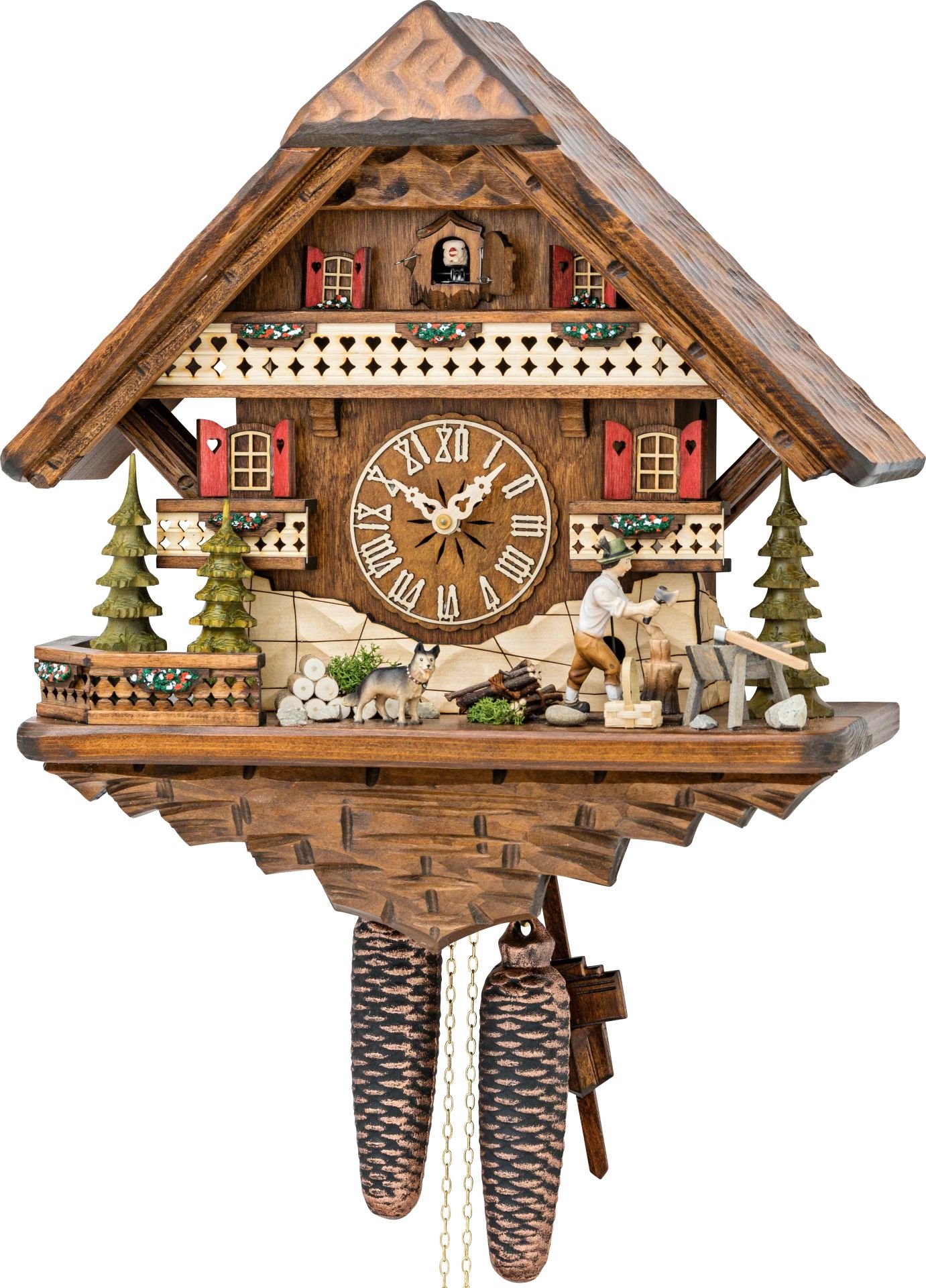 Cuckoo Clock Chalet Style 8 Day Movement 42cm by Hekas