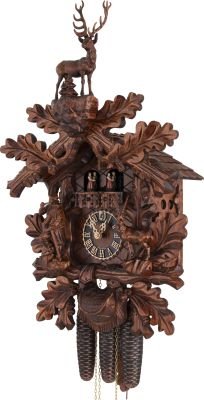 Reloj de cuco estilo “Madera tallada” movimiento mecánico de 8 días 75cm de Hönes