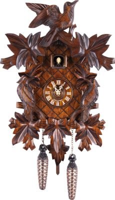 Cuckoo Clock Carved Style Quartz Movement 38cm by Trenkle Uhren