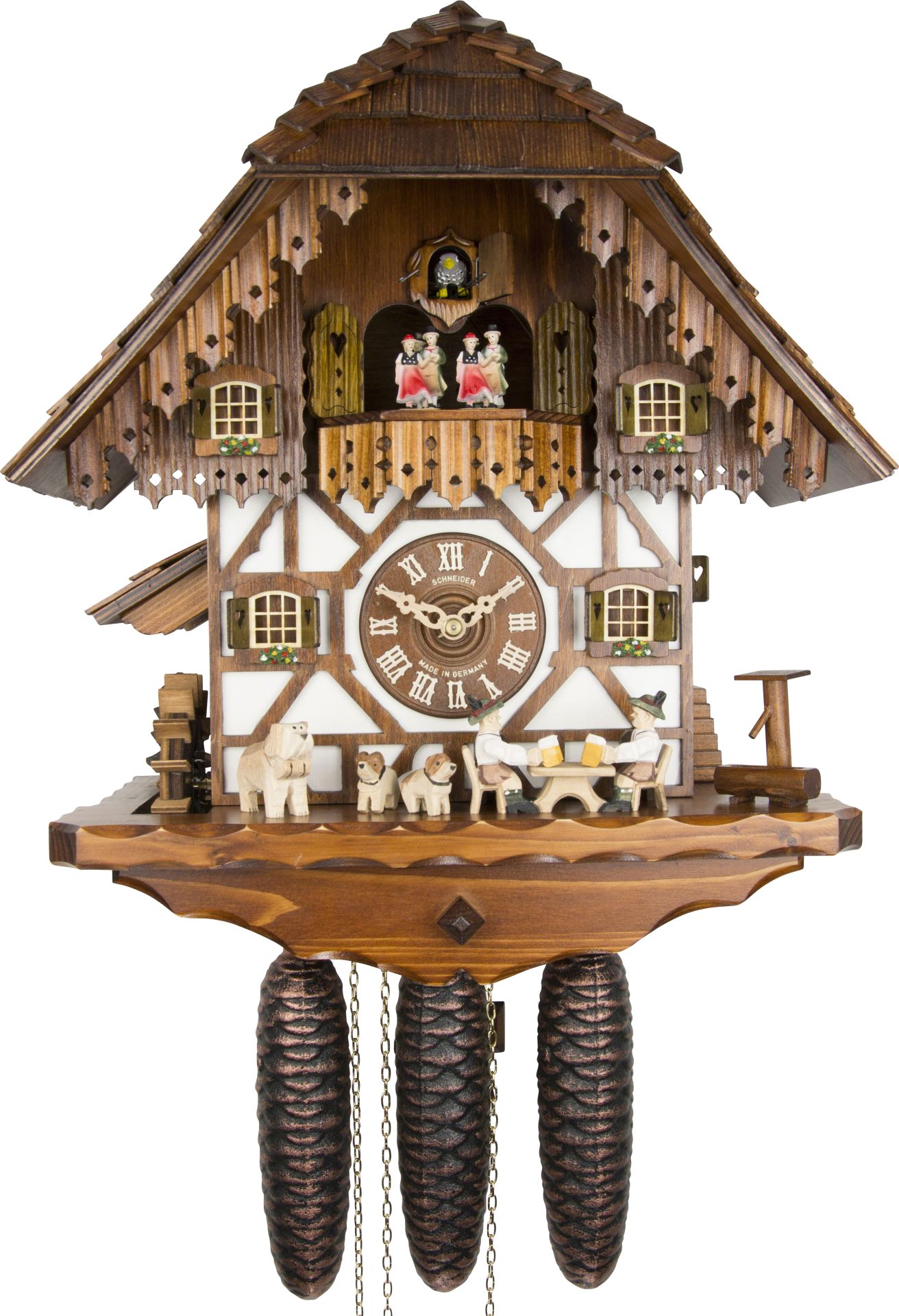 Kuckucksuhr Feierabend in Schwaben - 8-Tage Chalet 40cm - Anton Schneider